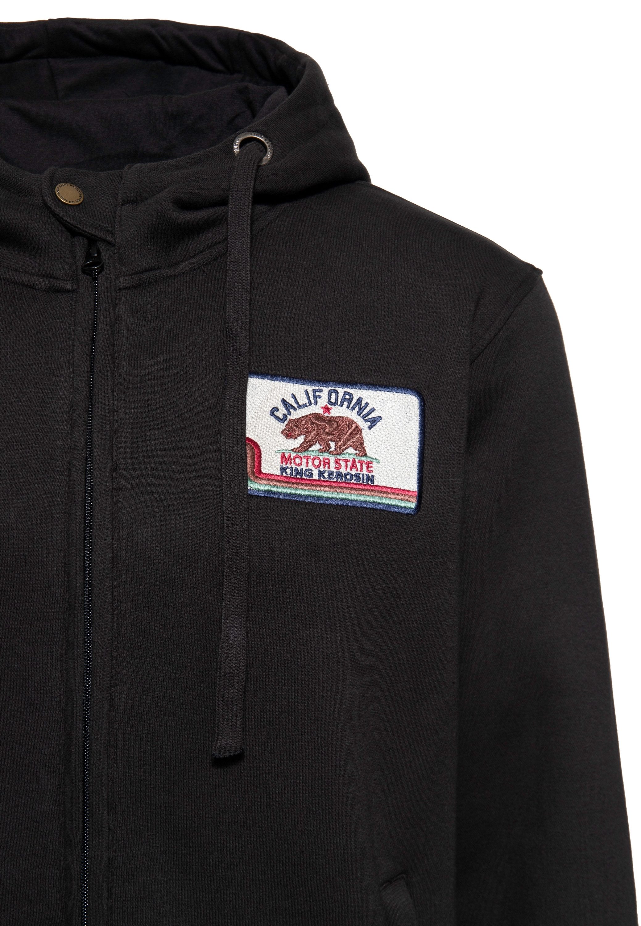KingKerosin Kapuzensweatjacke California Motor State (1-tlg) mit Rückenstickerei