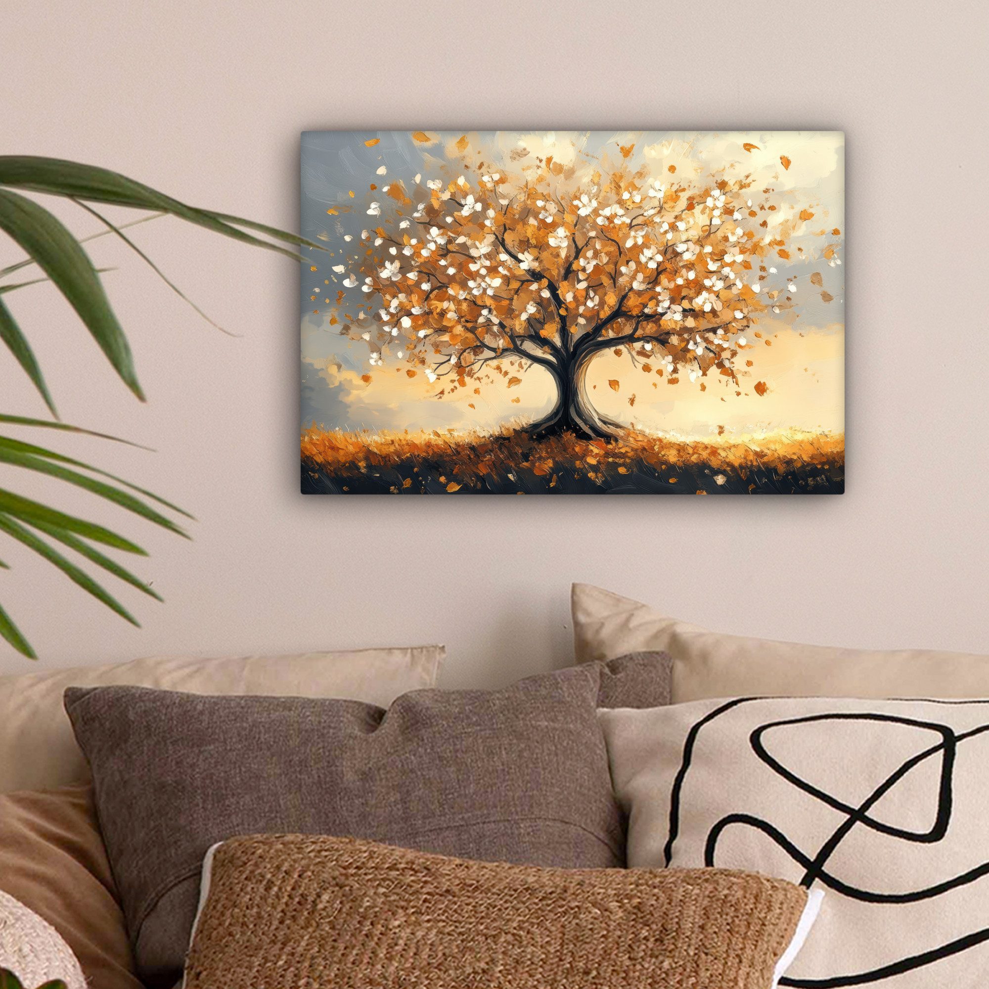 OneMillionCanvasses® Leinwandbild Halloween - Kürbis - Gespenst - Schwarze günstig online kaufen