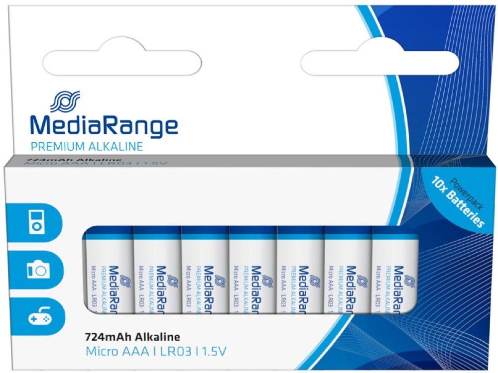 Mediarange 10 Mediarange Premium AAA / Micro Alkaline Batterien im 10er Karton Batterie