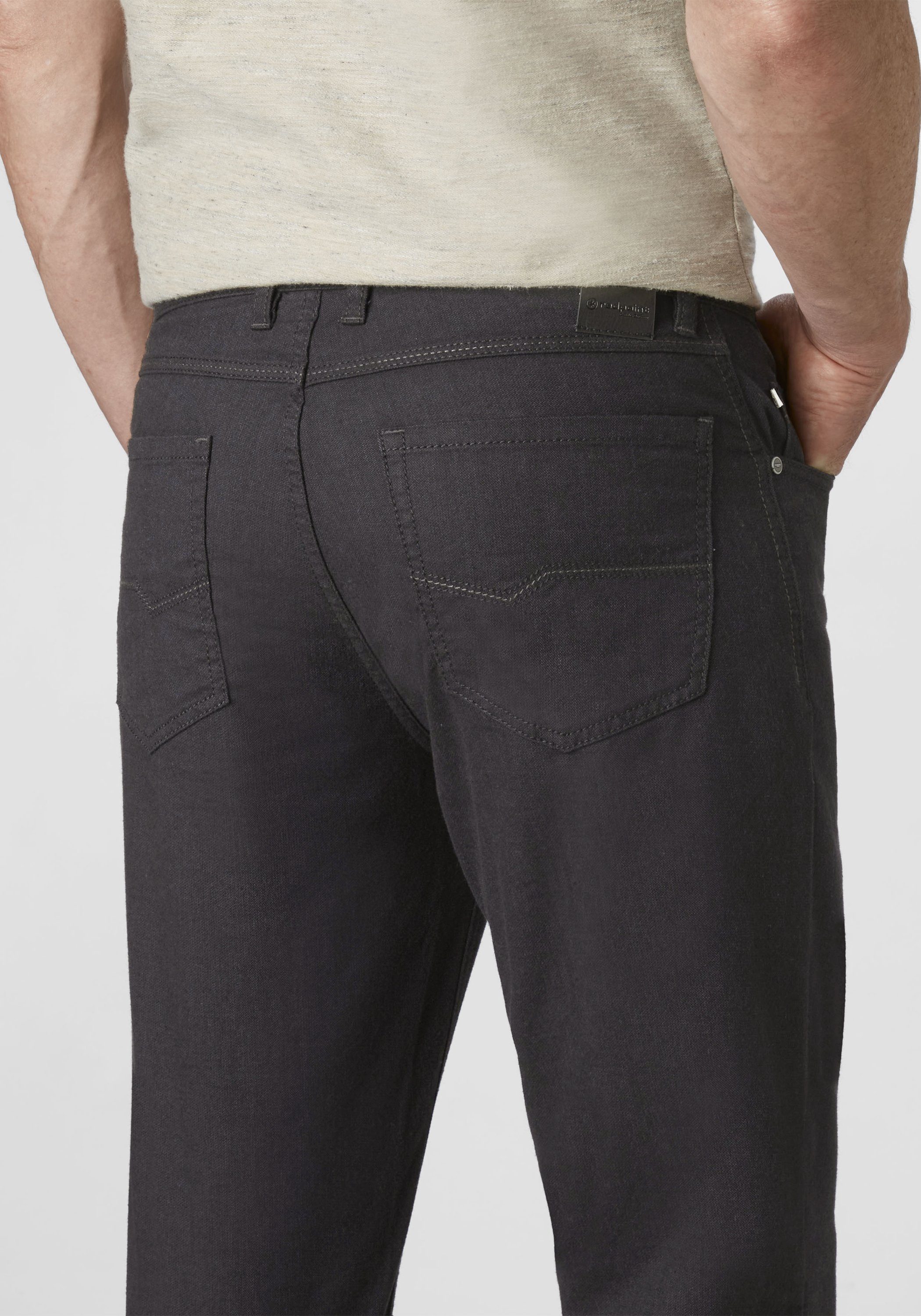 Fit Regular Hose Redpoint in Stoffhose MILTON 5-Pocket grey Stretch-Qualität