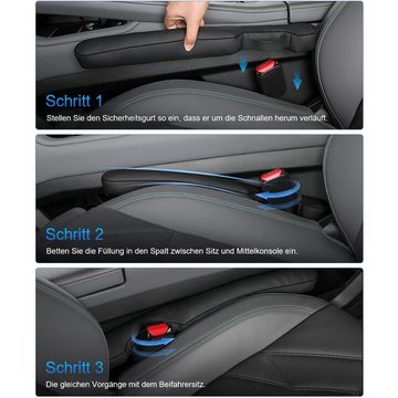 yozhiqu Autositzschutz 2 x Leder-Autositz-Spaltstopfen, 2-tlg., Sitzspalten sind auslaufsicher, füllen die Lücken und sehen gut aus