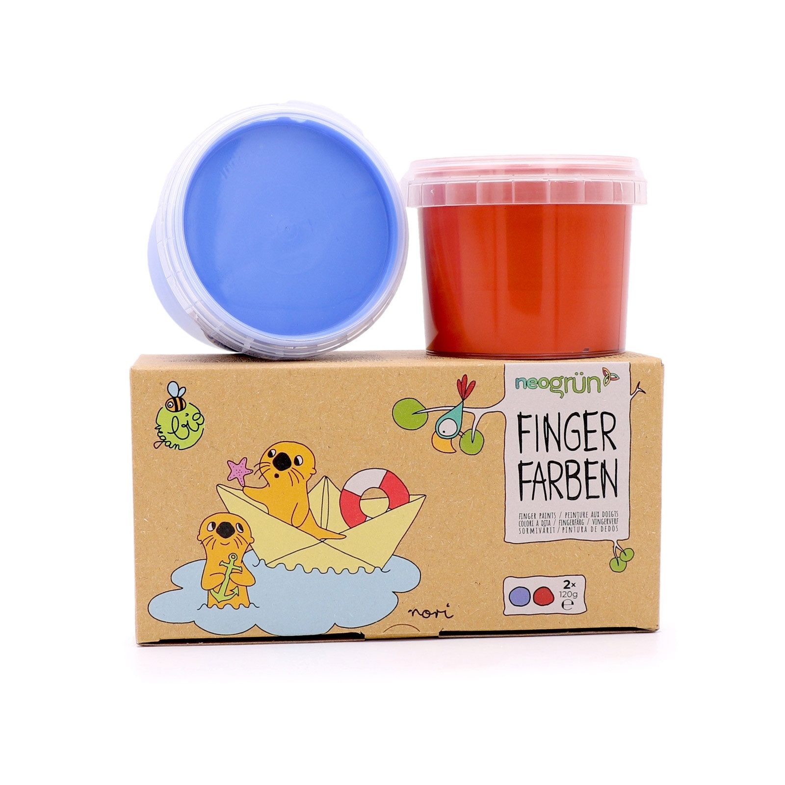 neogrün Fingerfarbe Bio-Fingerfarben tropffreie vegane Fingermalfarben für Kinder