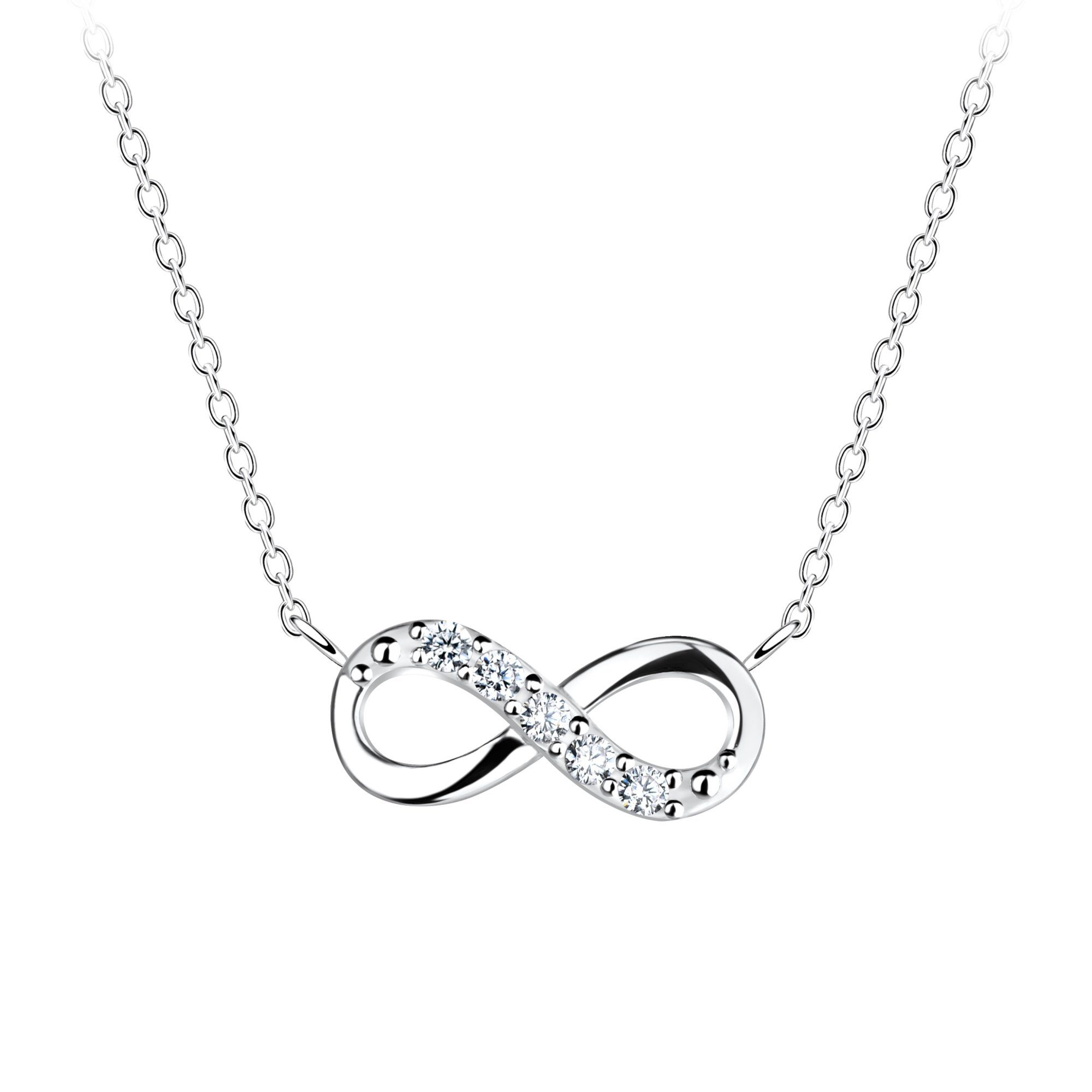 YORK Silber INFINITY Anhänger Sterling mit Zirkonia, ALEXANDER Kette 2-tlg., 925