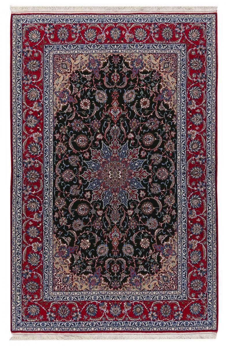 Orientteppich Isfahan Seidenkette 154x236 Handgeknüpfter Orientteppich, Nain Trading, rechteckig, Höhe: 6 mm