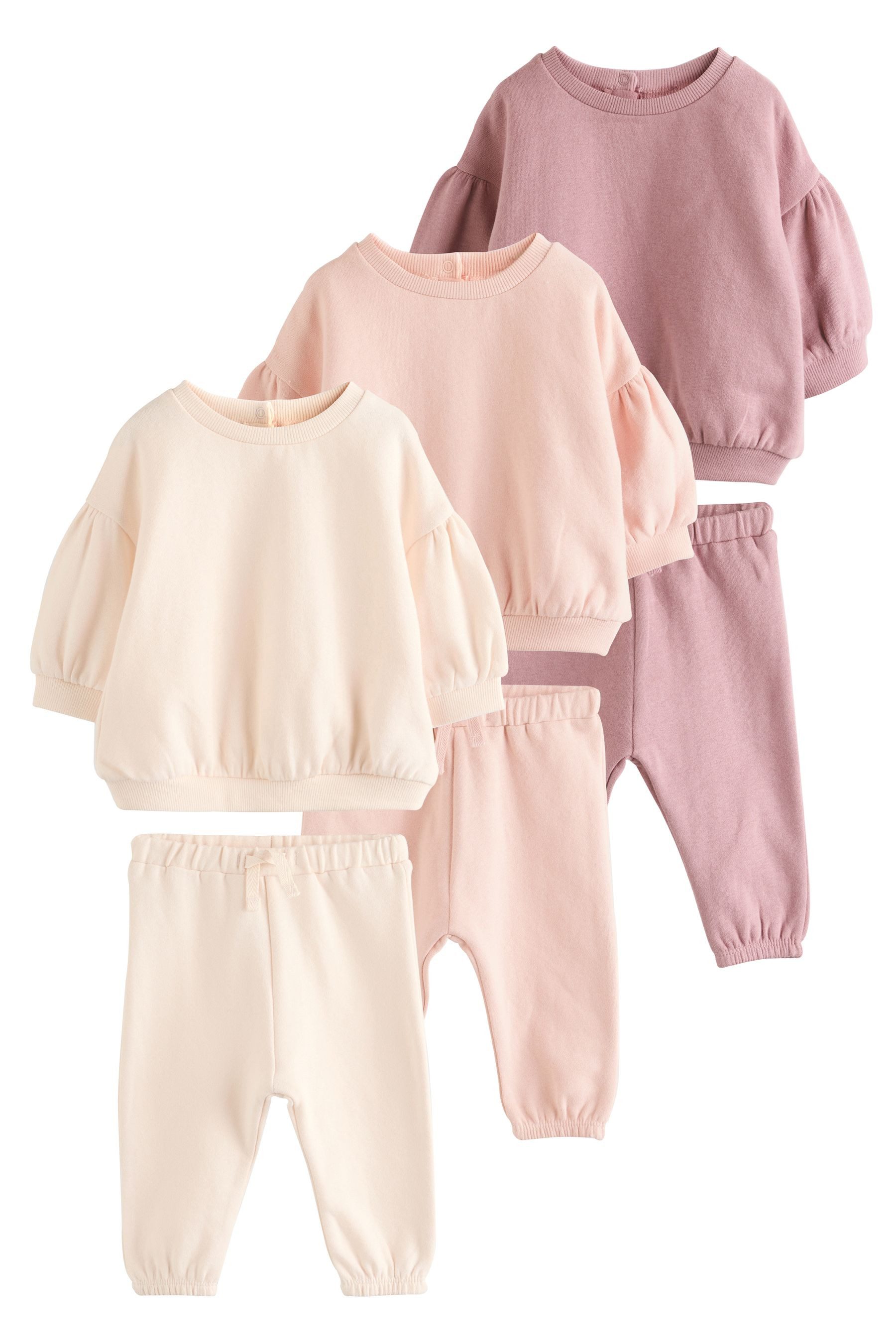 Next Sweatanzug 6er-Set Baby Sweatshirt und Jogginghosen (6-tlg)