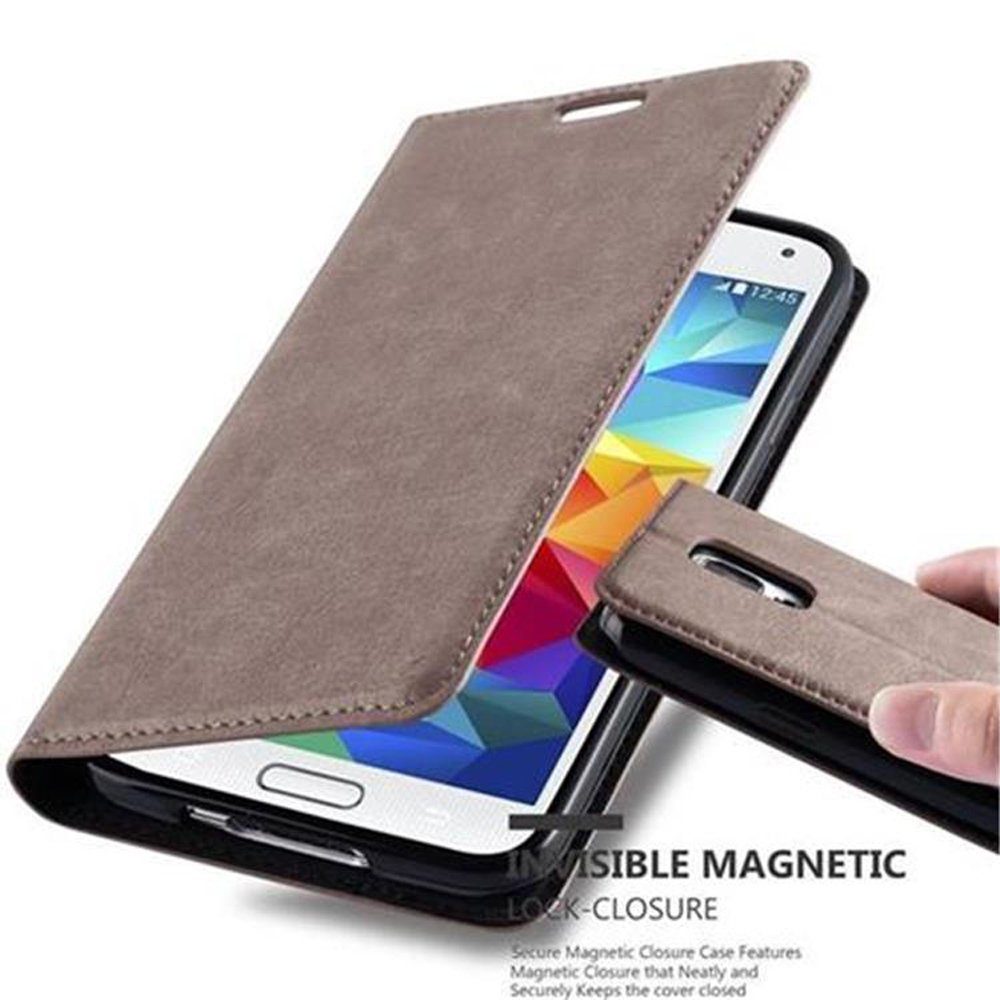 Cadorabo Handyhülle Book Invis. Magnet Samsung Galaxy S5 / S5 NEO,  Klappbare Handy Schutzhülle - Hülle - mit Standfunktion und Kartenfach