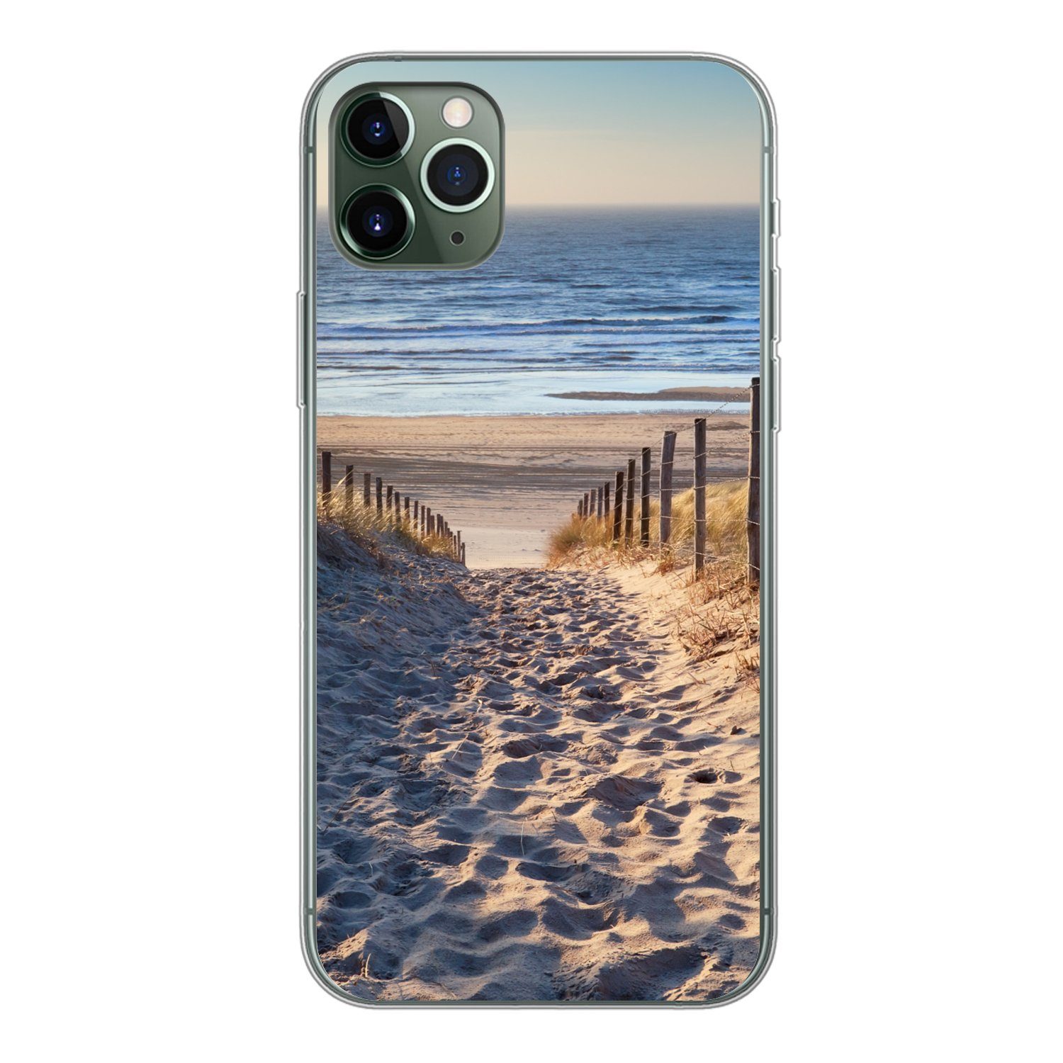 MuchoWow Handyhülle für Apple iPhone 11 Pro Max Strand - Meer - Niederlande - Dünen - Sonn, Smartphone-Bumper, Print, Handy Schutzhülle Dünn