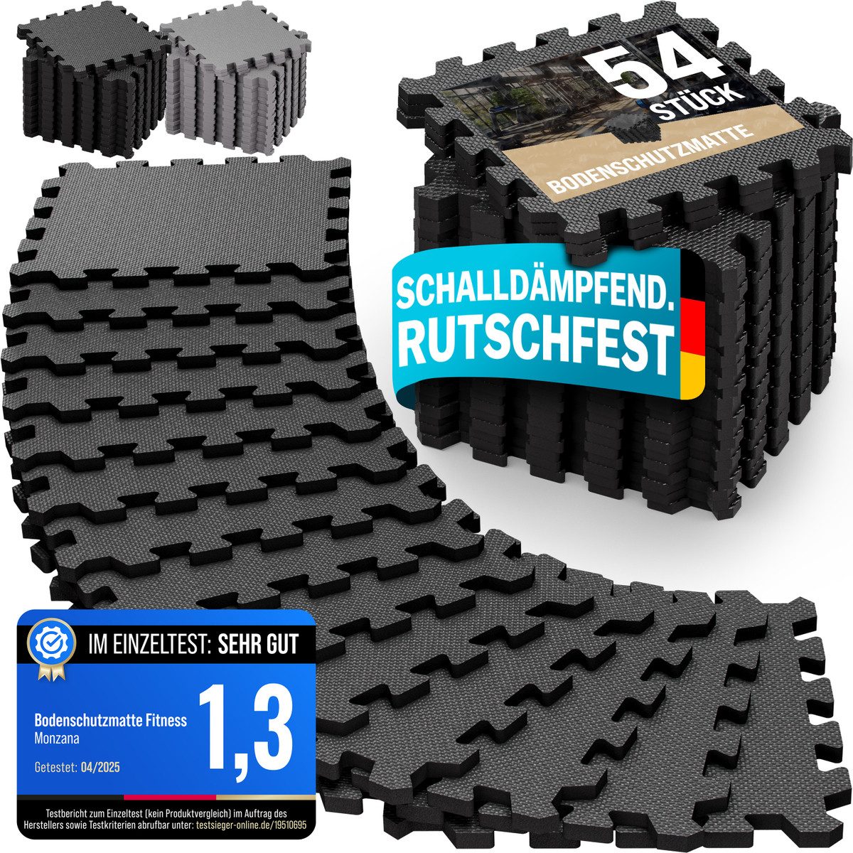 monzana Fitnessmatte (54-St), Rutschfest EVA-Schaumstoff Bodenschutz Trainingsmatten Fitnessgeräte