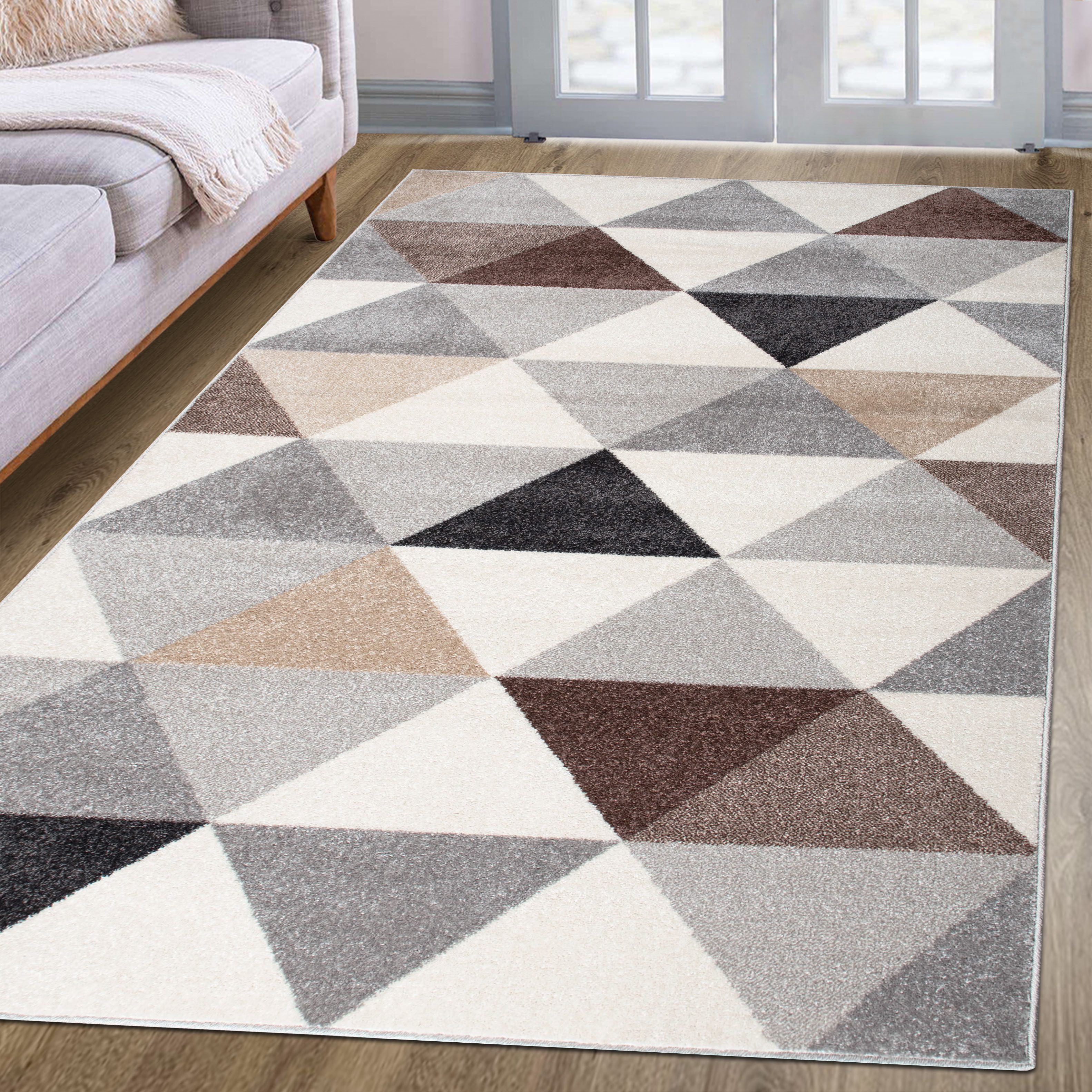 my home Teppich Berlad Geo, rechteckig, Höhe: 9 mm, mit besonders weichem Flor, Kurzflor, modernes geometrisches Design