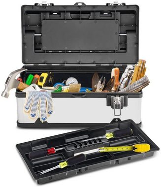 COSTWAY Werkzeugbox, Mehrzweck-Werkzeugkoffer, mit Griff