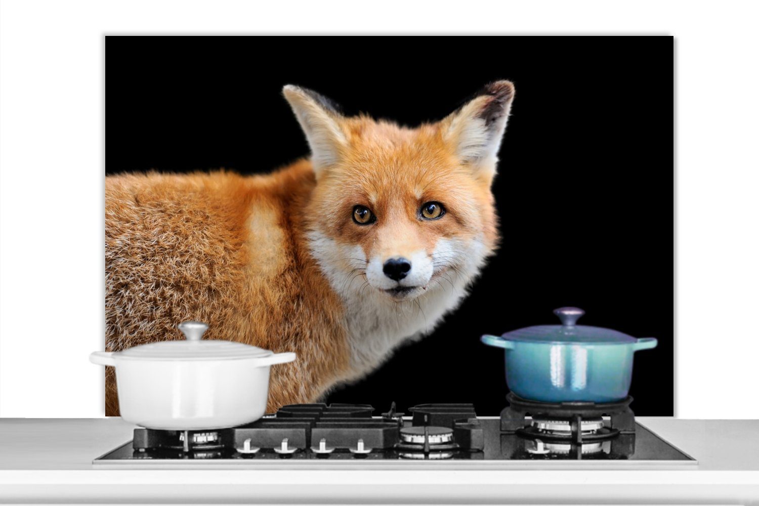 MuchoWow Küchenrückwand Fuchs - Tier - Porträt, (1-tlg