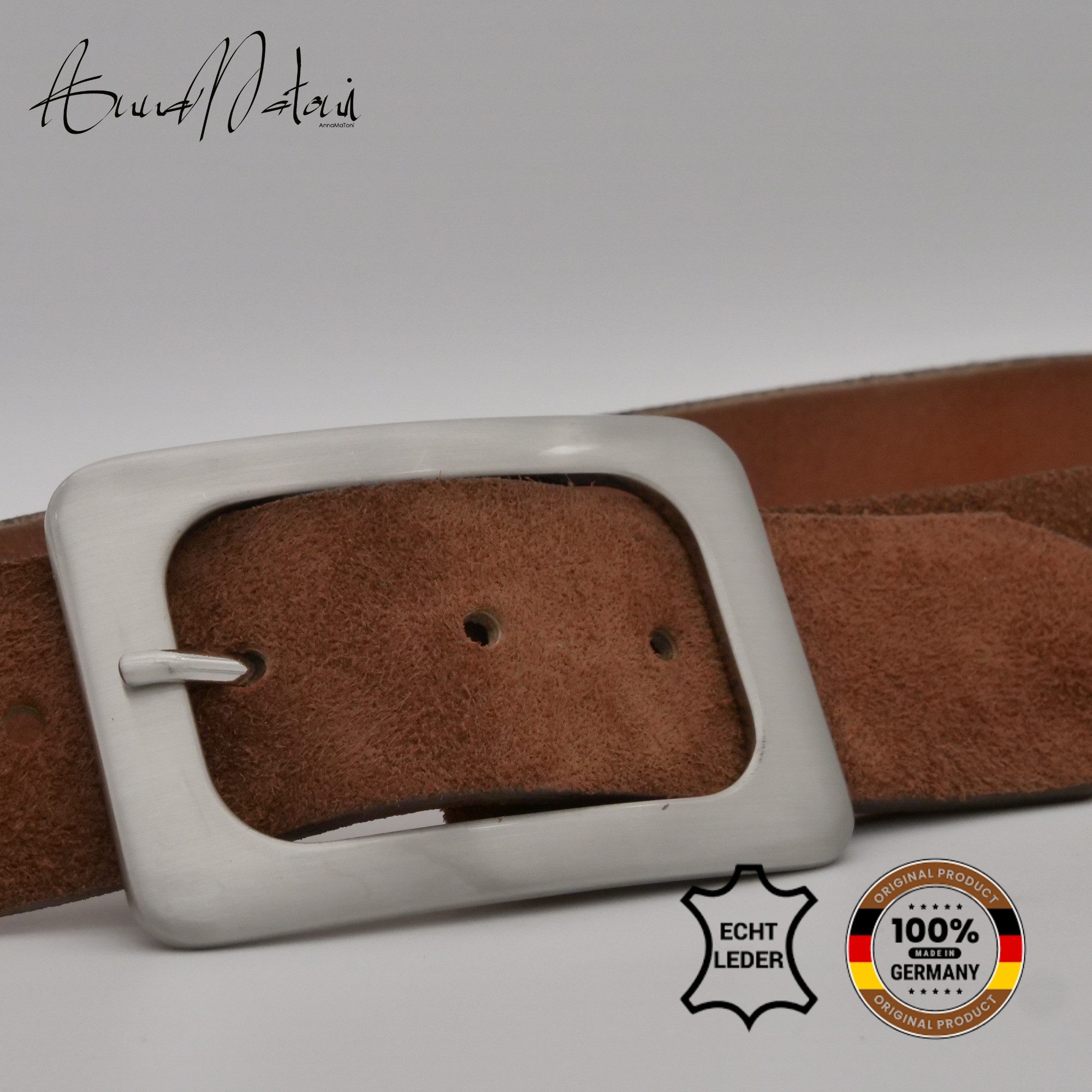 AnnaMatoni Ledergürtel AnnaMatoni Damen Ledergürtel in hochwertigem Velour günstig online kaufen