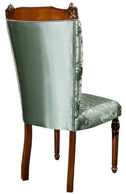 Casa Padrino Esszimmerstuhl Luxus Barock Esszimmer Stuhl Set Mintgrün / Braun 53 x 55 x H. 109 cm - Edles Küchen Stühle 6er Set - Barock Esszimmer Möbel