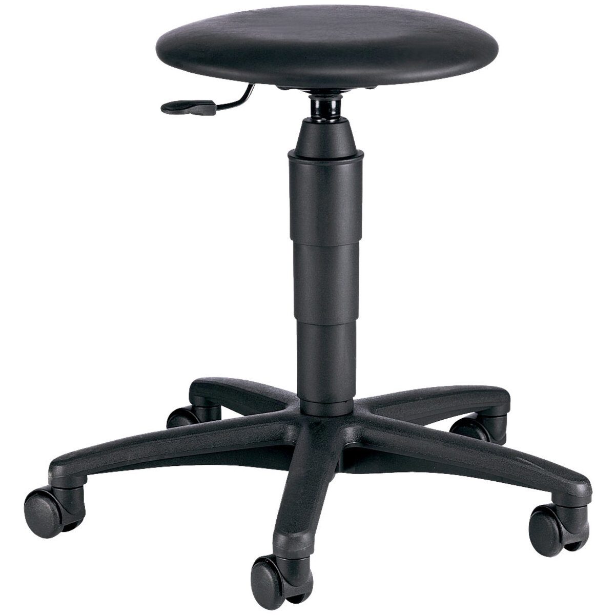 TOPSTAR Stehhilfe Drehhocker Tec 60 - schwarz Sicherheitsdoppelrollen für alle Böden.