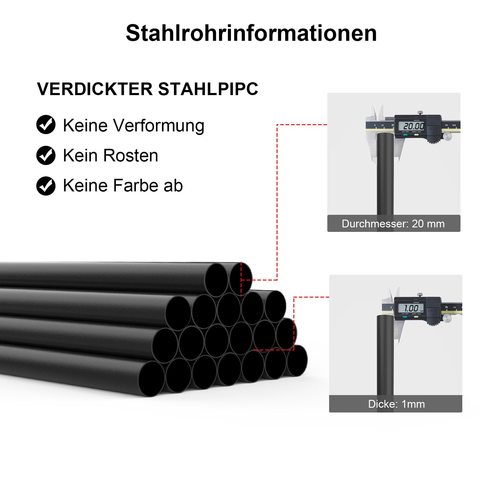 loefme Kleiderständer 3-in-1 Garderobenständer, Metall Kleiderstange offen, Einfache Montage Multifunktionaler Kleiderständer, Schwarz – Bild 4 von 5