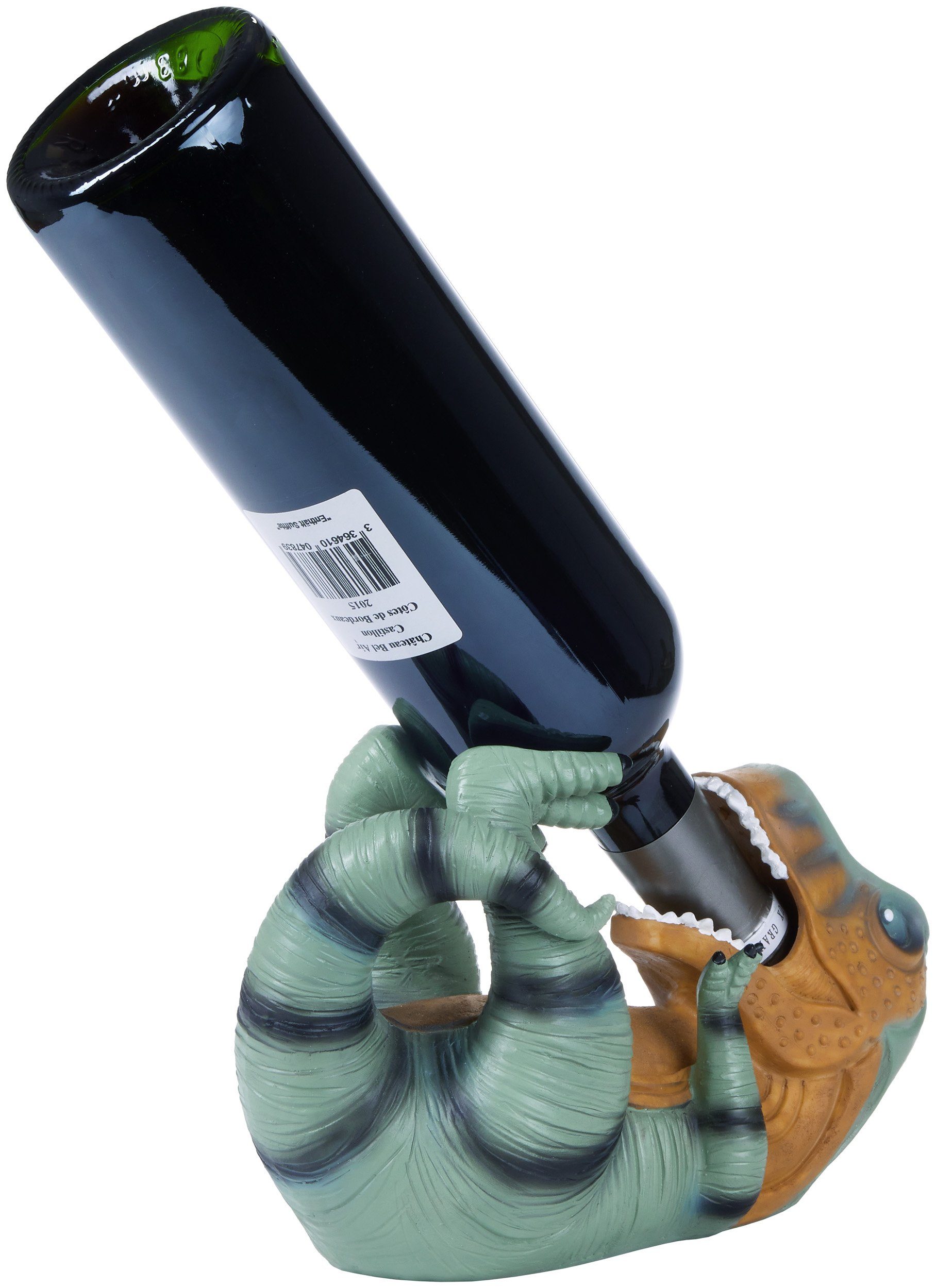 BRUBAKER Weinflaschenhalter Durstiger T-Rex - Trinkender Dinosaurier, (Deko Figur Tiere Handbemalt Bar, 1-St., Witzige Dekoration - Wein Geschenk), Flaschenhalter - Flaschenständer lustig