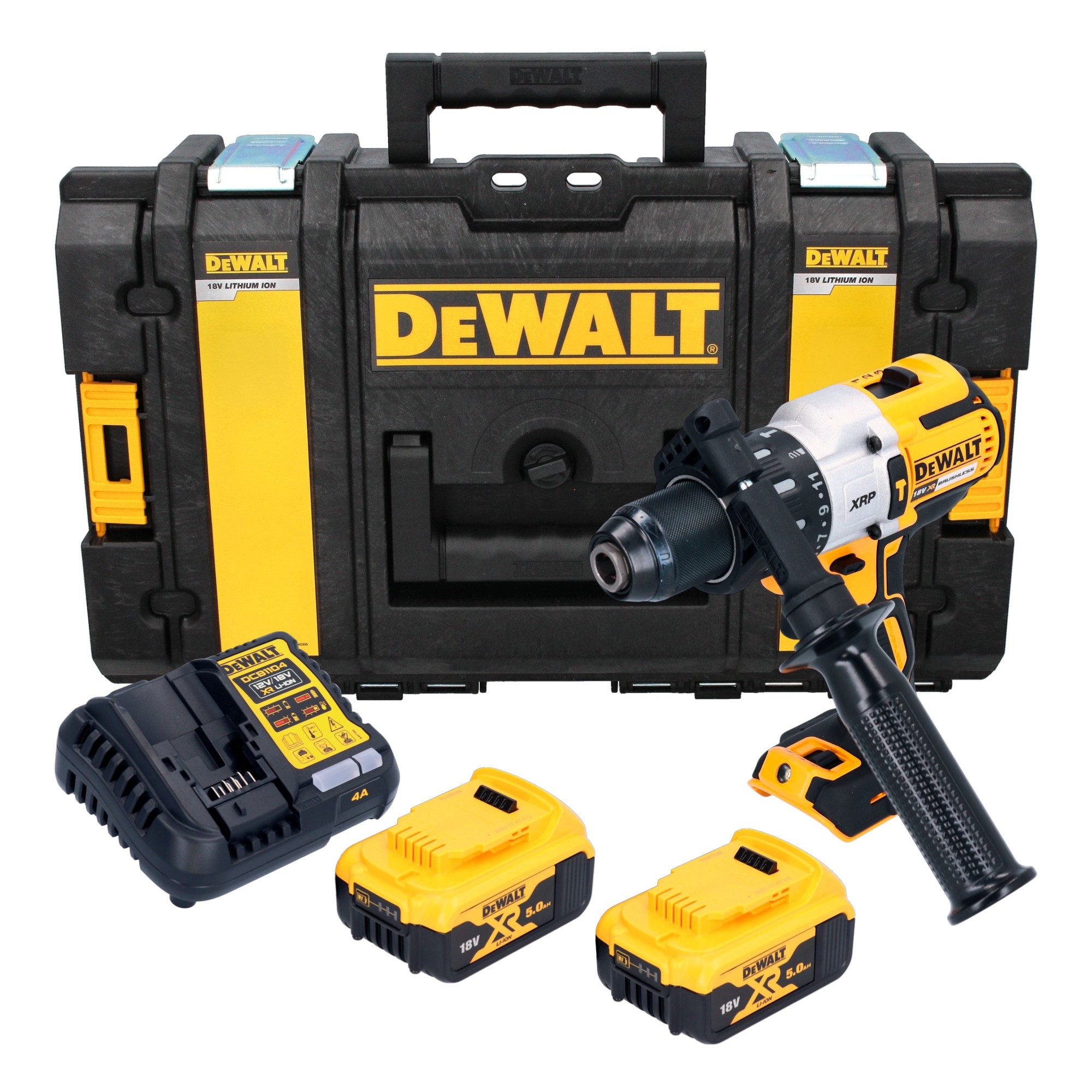 DeWalt Akku-Schlagbohrschrauber DCD 996 P2 18V 95Nm Brushless + 2x Akku 5,0 Ah + Ladegerät + Tough Box