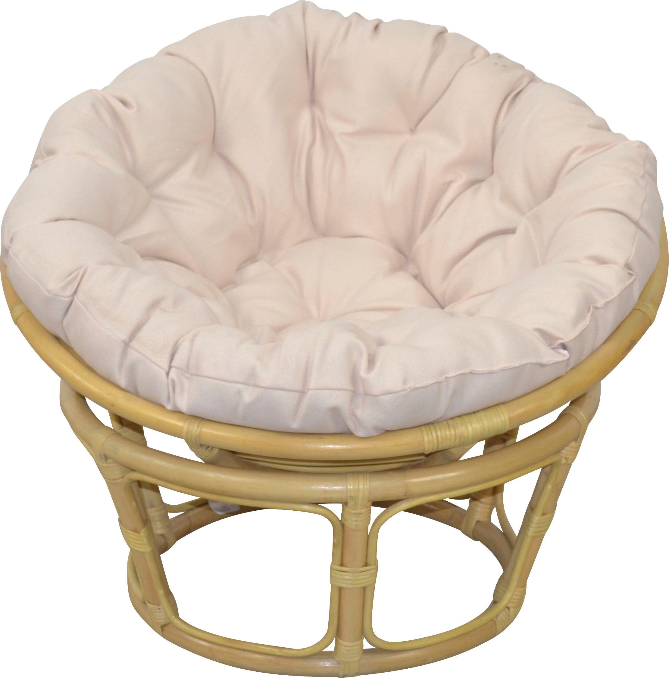 Home affaire Rattanstuhl Papasansessel, aus geflochtenem Rattan, in verschiedenen Größen (80-110 cm) – Bild 3 von 5