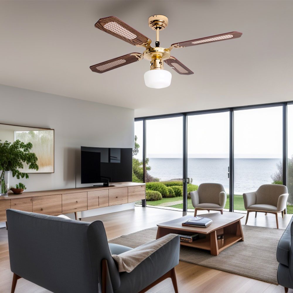 V-TAC Deckenventilator, Deckenventilator Deckenlampe mit Ventilator Esszimmer Raumkühler