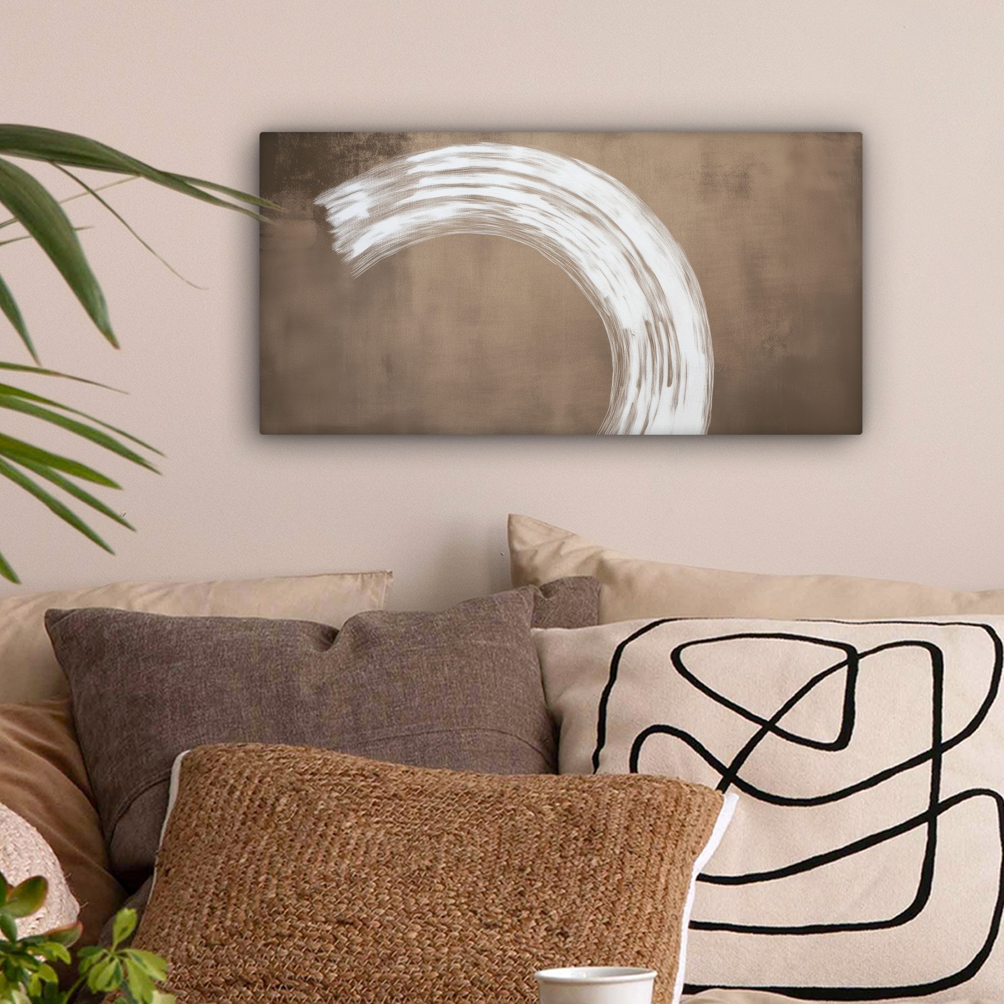 OneMillionCanvasses® Leinwandbild Panorama Farbe - Braun - Japandi, Fotodru günstig online kaufen