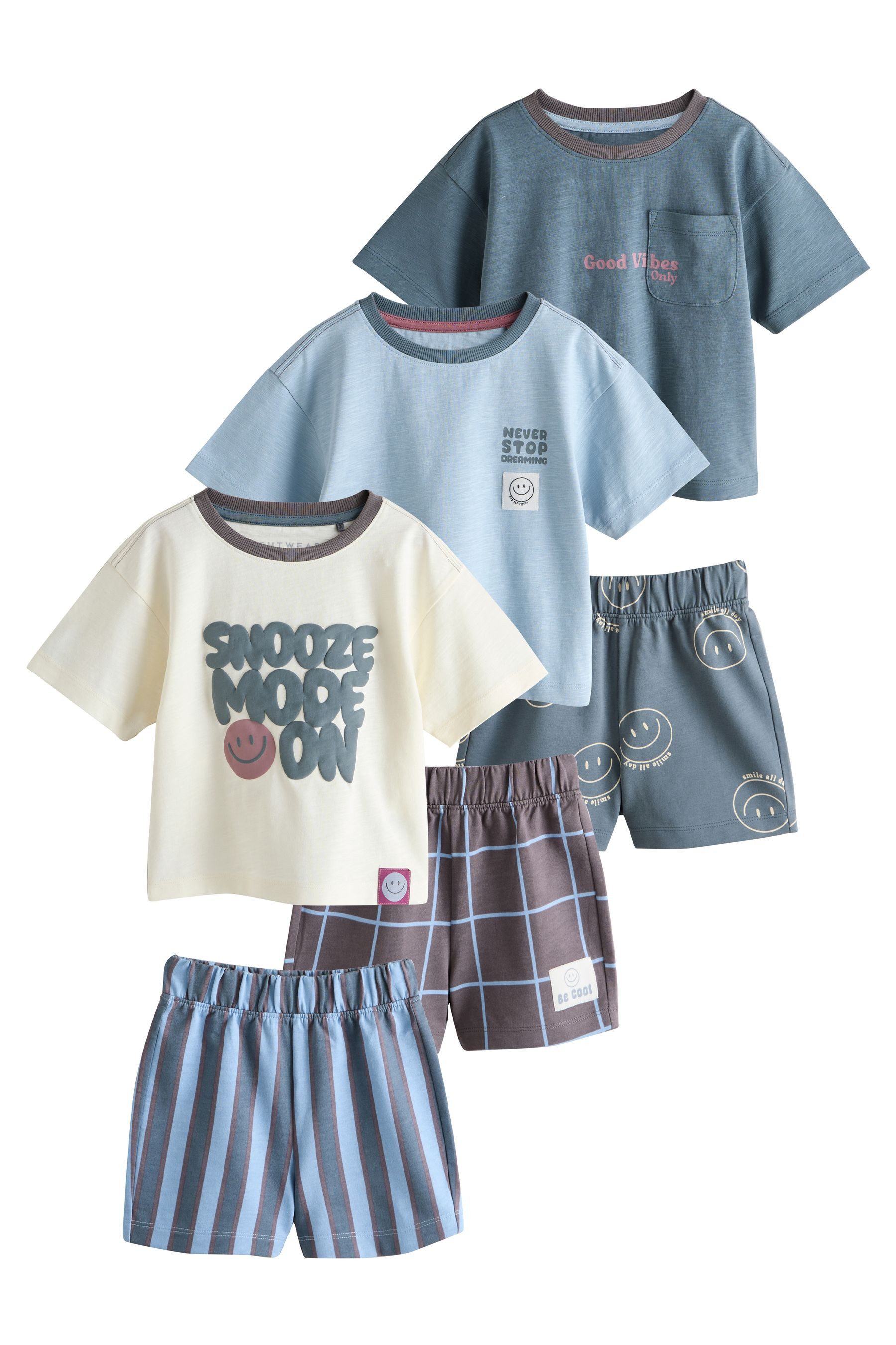 Next Pyjama Kurze Schlafanzüge, 3er-Pack (6 tlg)