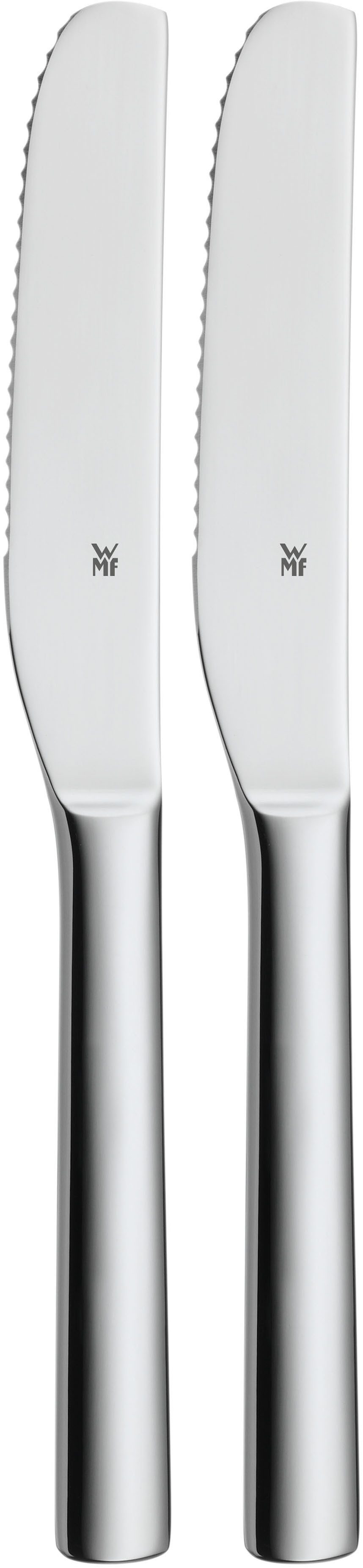 WMF Besteck-Set Nuova (2-tlg), 2 Personen, Cromargan® Edelstahl Rostfrei 18/10, 2-tlg., Wellenschliff, 19,5 cm, Cromargan Edelstahl rostfrei 18/10
