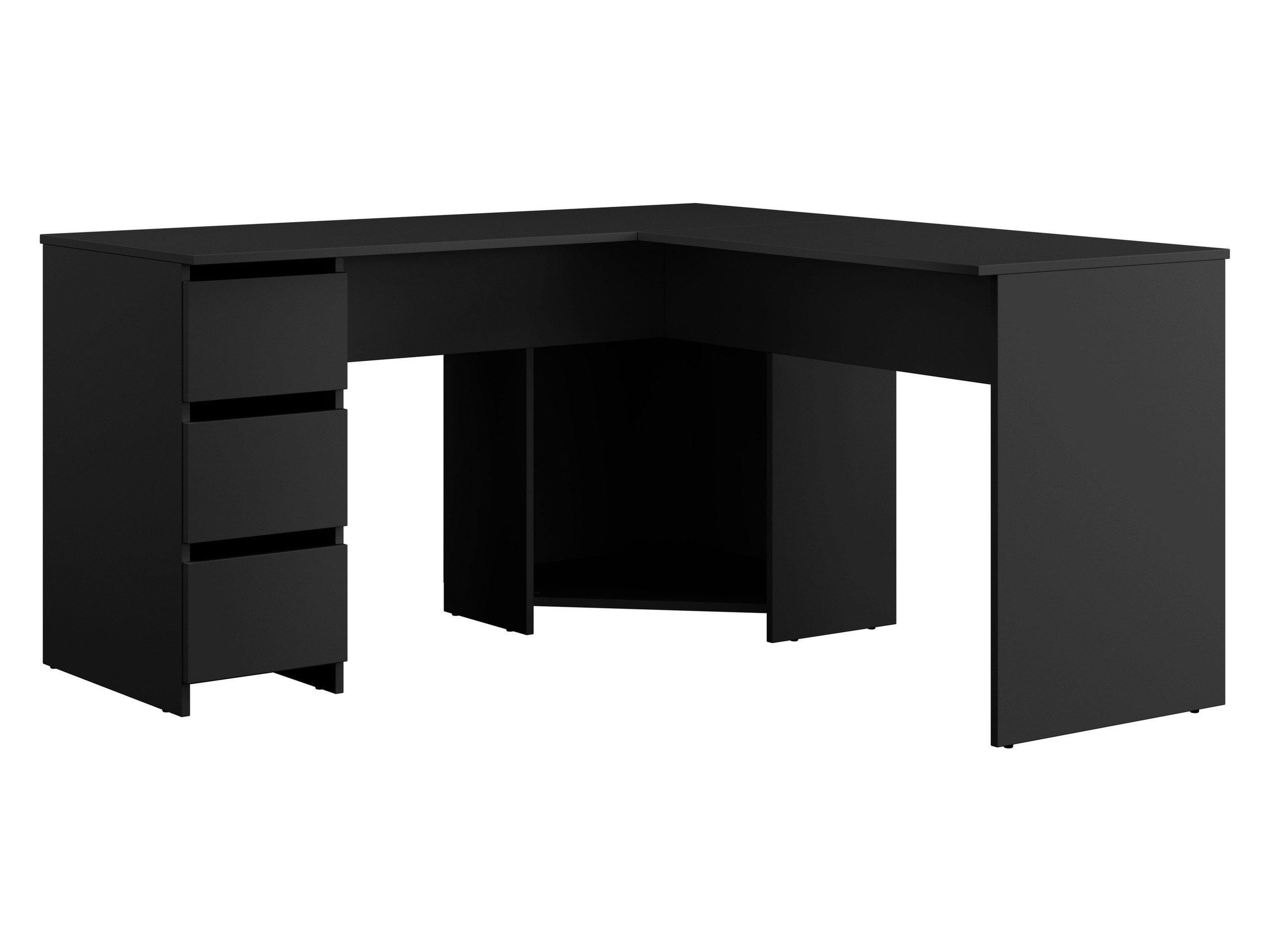 MIRJAN24 Schreibtisch Fotyn (mit 3 Schubladen und Fächer), 142x142x74 cm