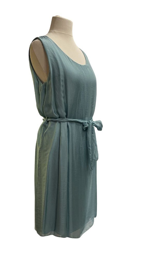 BZNA Sommerkleid Seidenkleid Sommer Unifarbe Aqua Kleid Dress elegant