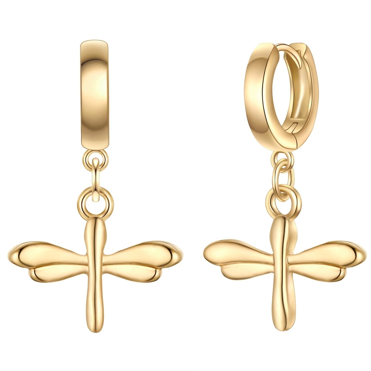 Paar Creolen Libelle gelbgold