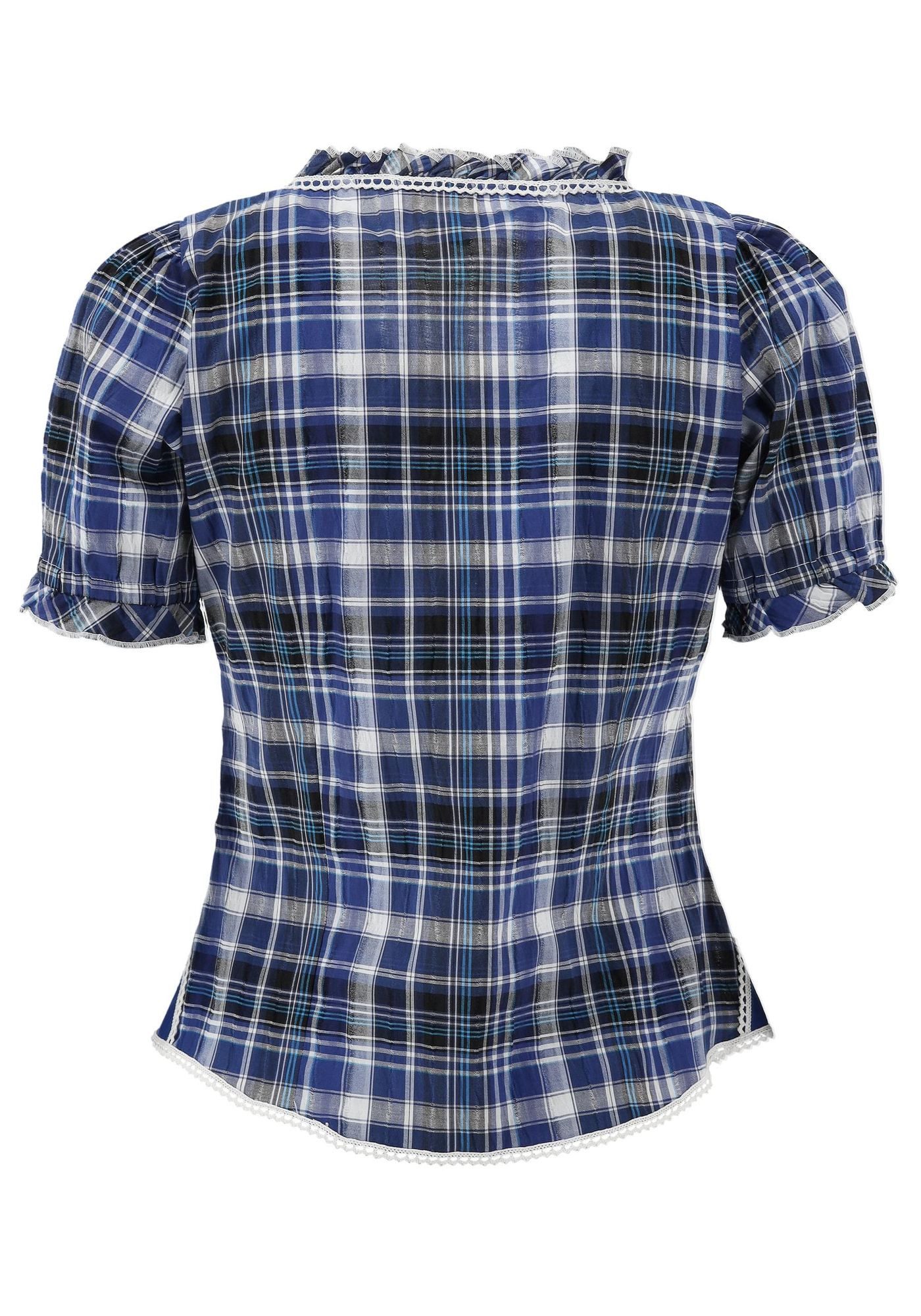 OS Trachten Trachtenbluse Smussu Damen Kurzarmbluse mit Kräuselärmel günstig online kaufen