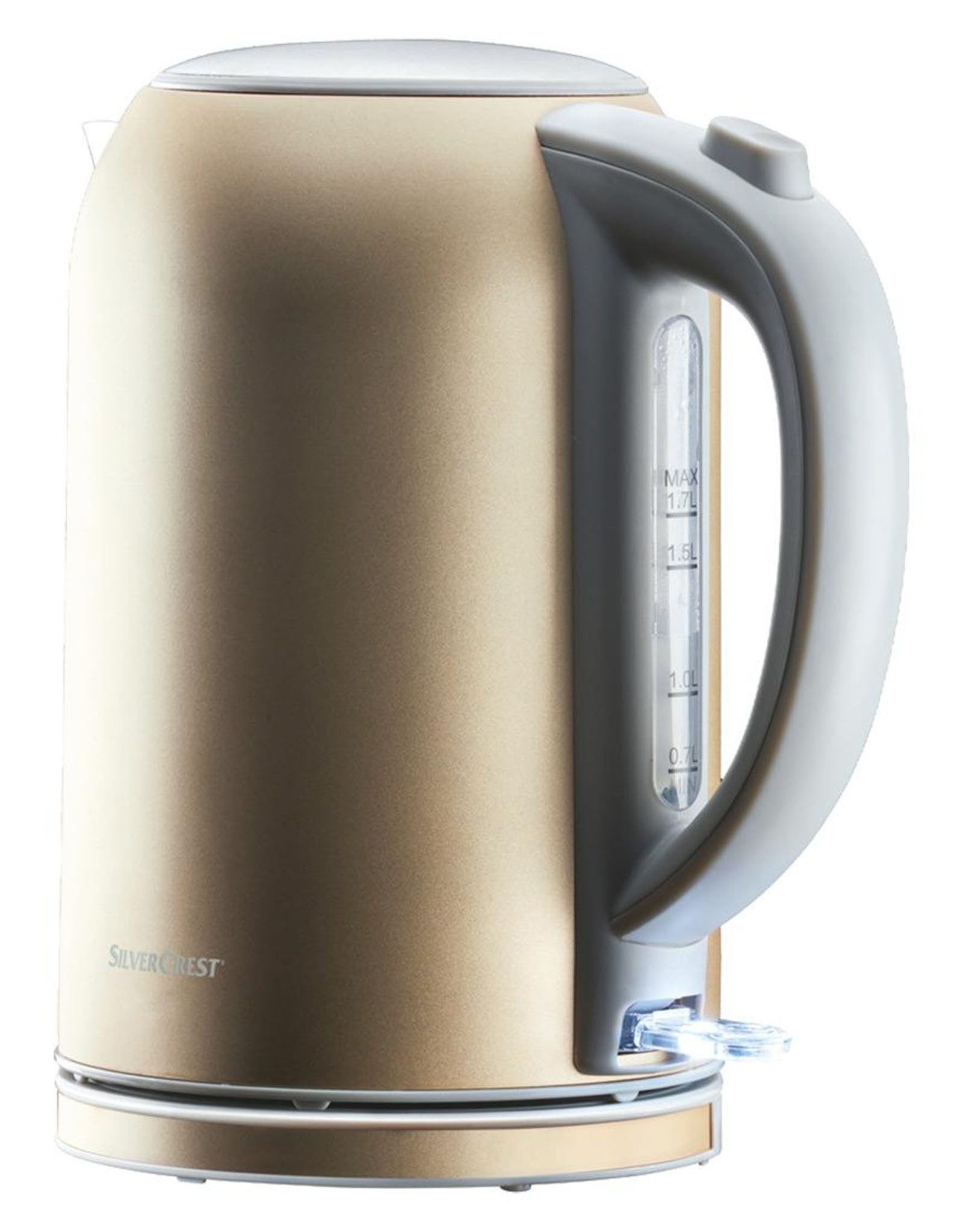 SilverCrest Wasserkocher SWKS 3100 I2, 1.7 l, 3100 W, Spraylack Optik, Edelstahl, einfache Bedienung