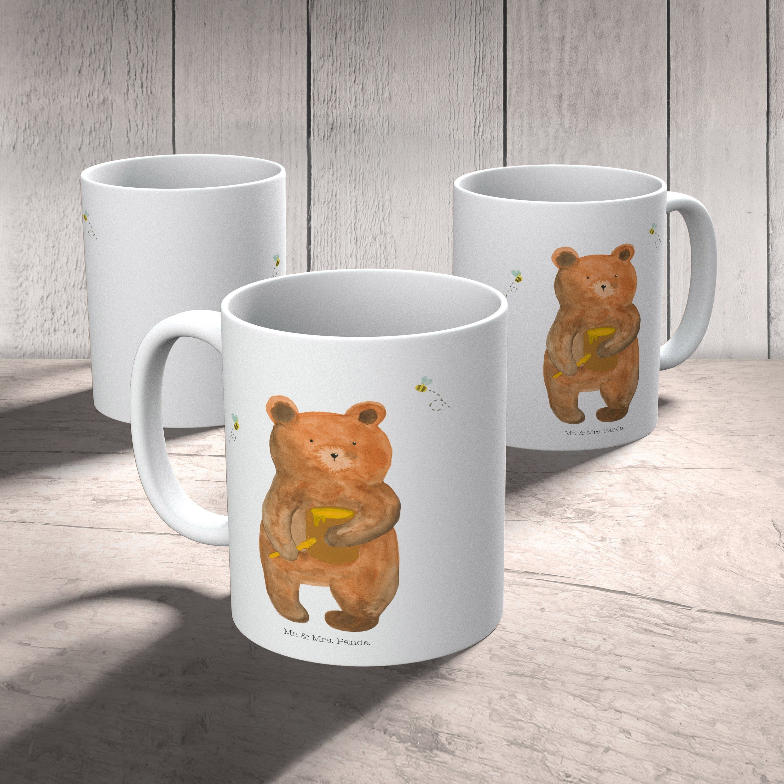 Mr. & Mrs. Panda Tasse Fre, Honigbär Weiß Keramiktasse, Tasse Geschenk, - Teddybär, Keramik Motive, 