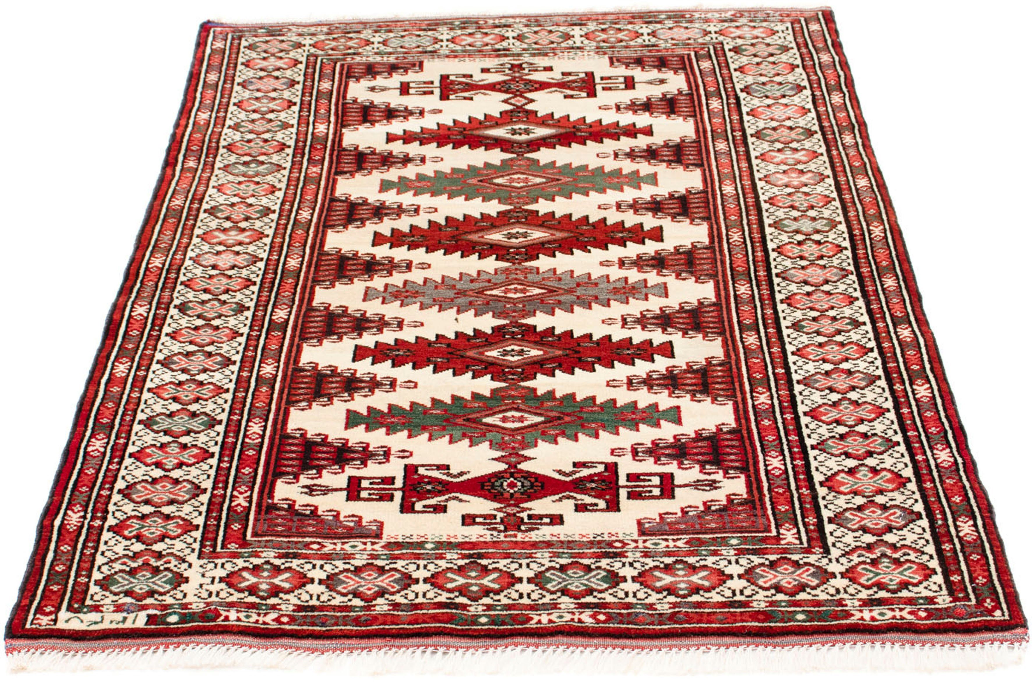 Orientteppich Belutsch - 128 x 91 cm - beige, morgenland, rechteckig, Höhe: 8 mm, Wohnzimmer, Handgeknüpft, Einzelstück mit Zertifikat