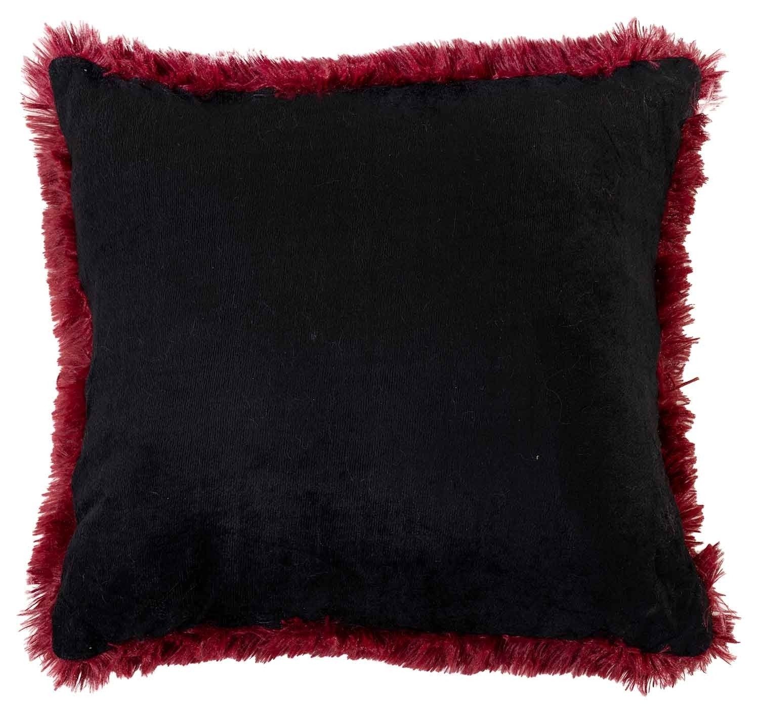 Home4You Dekokissen 4er Set, Rot, Schwarz, Kunstfaser, 50 x 50 cm, Kissenhü günstig online kaufen