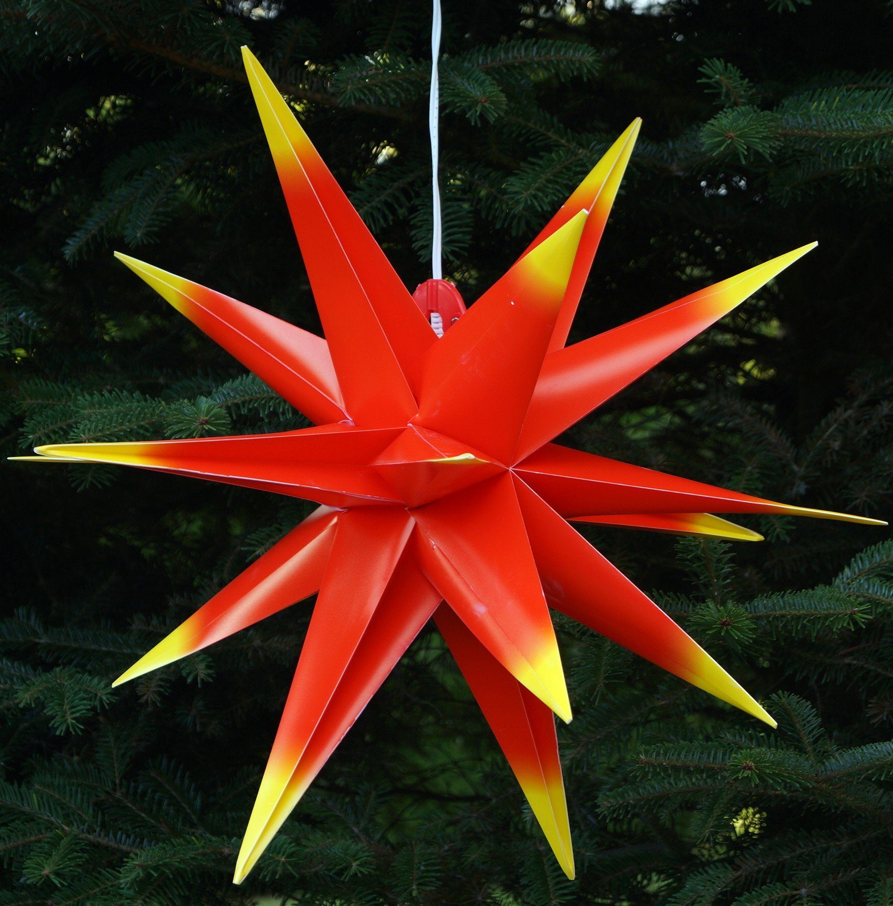 Leuchtmittel Kaspar, Guru-Shop rot/gelb cm Batterie inklusive LED-Stern außen Ø 3D Weihnachtsstern,.., 55 4xAA Außenstern für