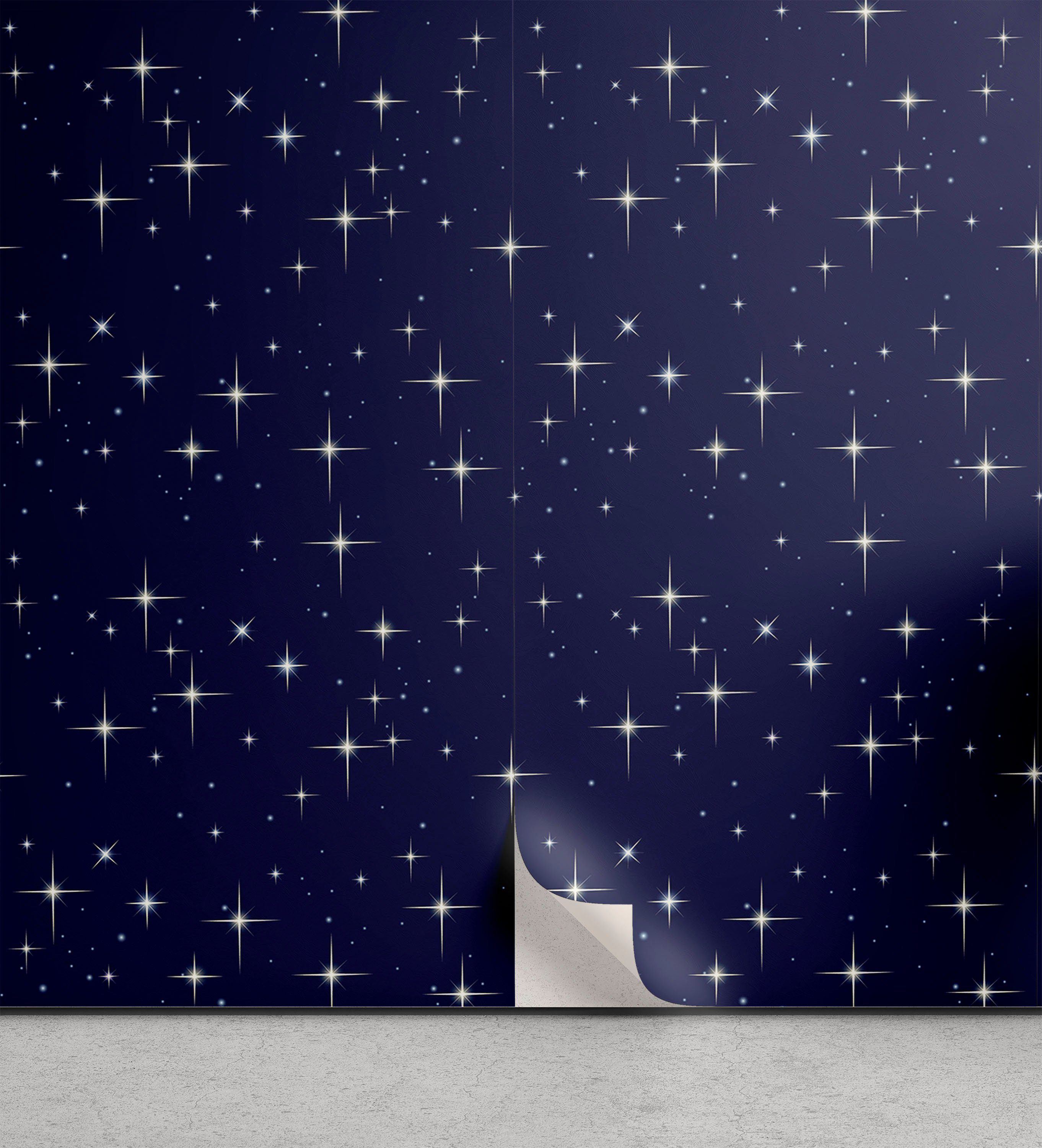 Abakuhaus Vinyltapete selbstklebendes Wohnzimmer Küchenakzent, Platz Nacht Skyline mit Sternen
