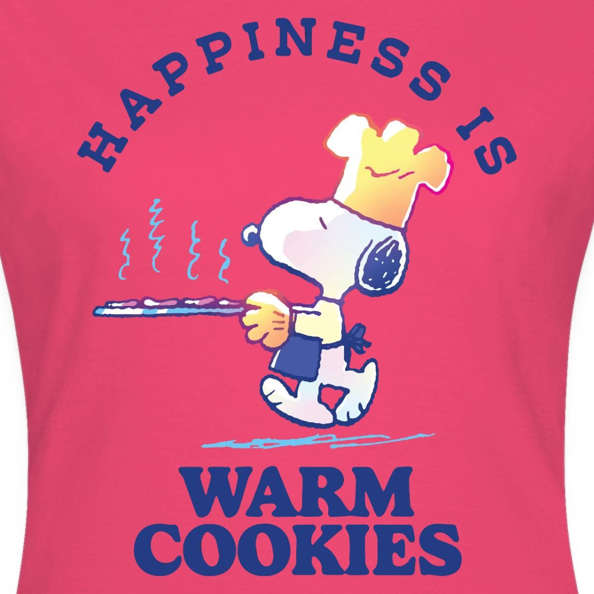 Spreadshirt T-Shirt Peanuts Snoopy Happiness Is Warm Cookies Frauen T-Shirt (1-tlg) Slim Fit, fällt klein aus