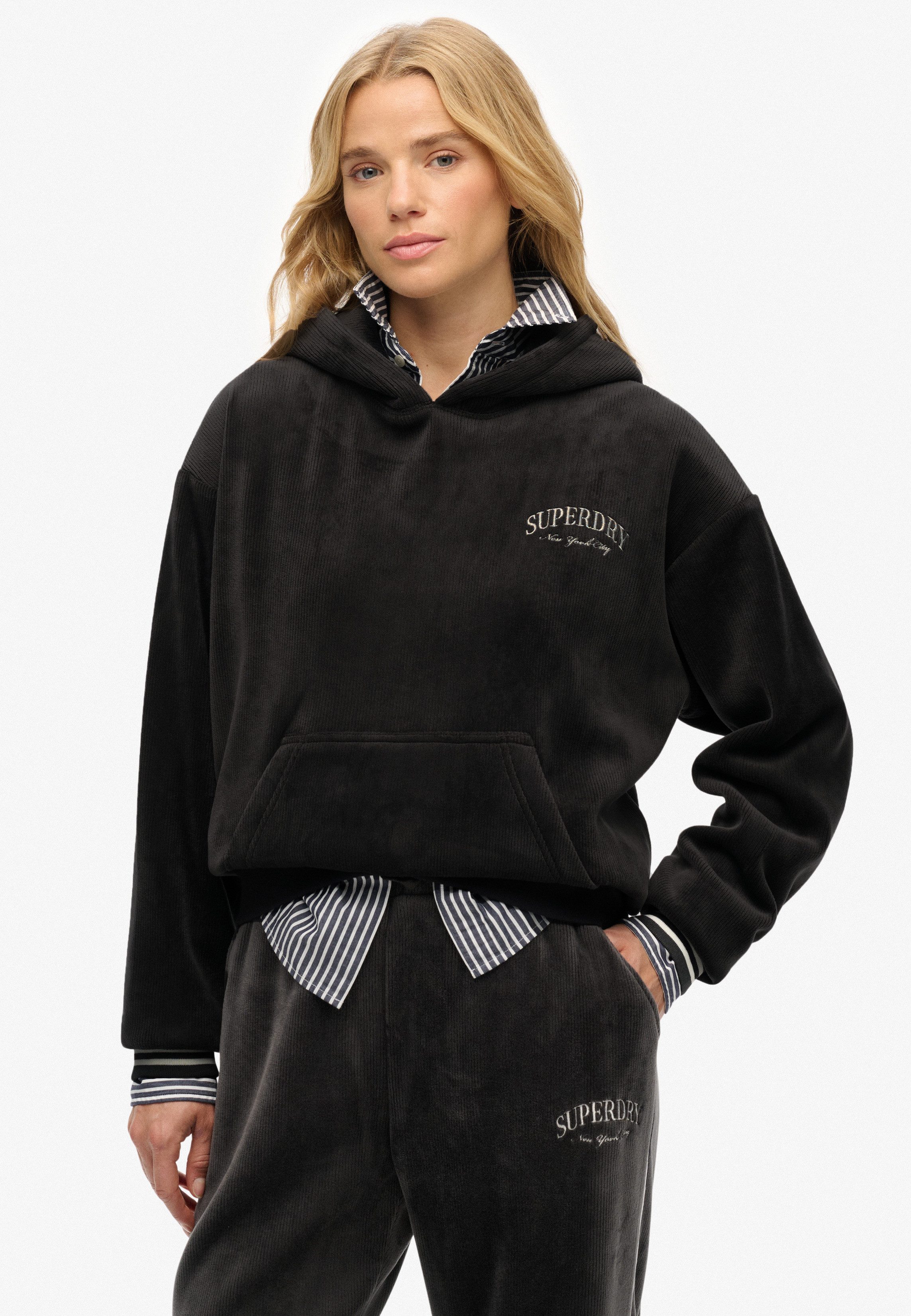 Superdry Kapuzensweatshirt COUNTRY CLUB VELOUR RELAX HOOD günstig online kaufen