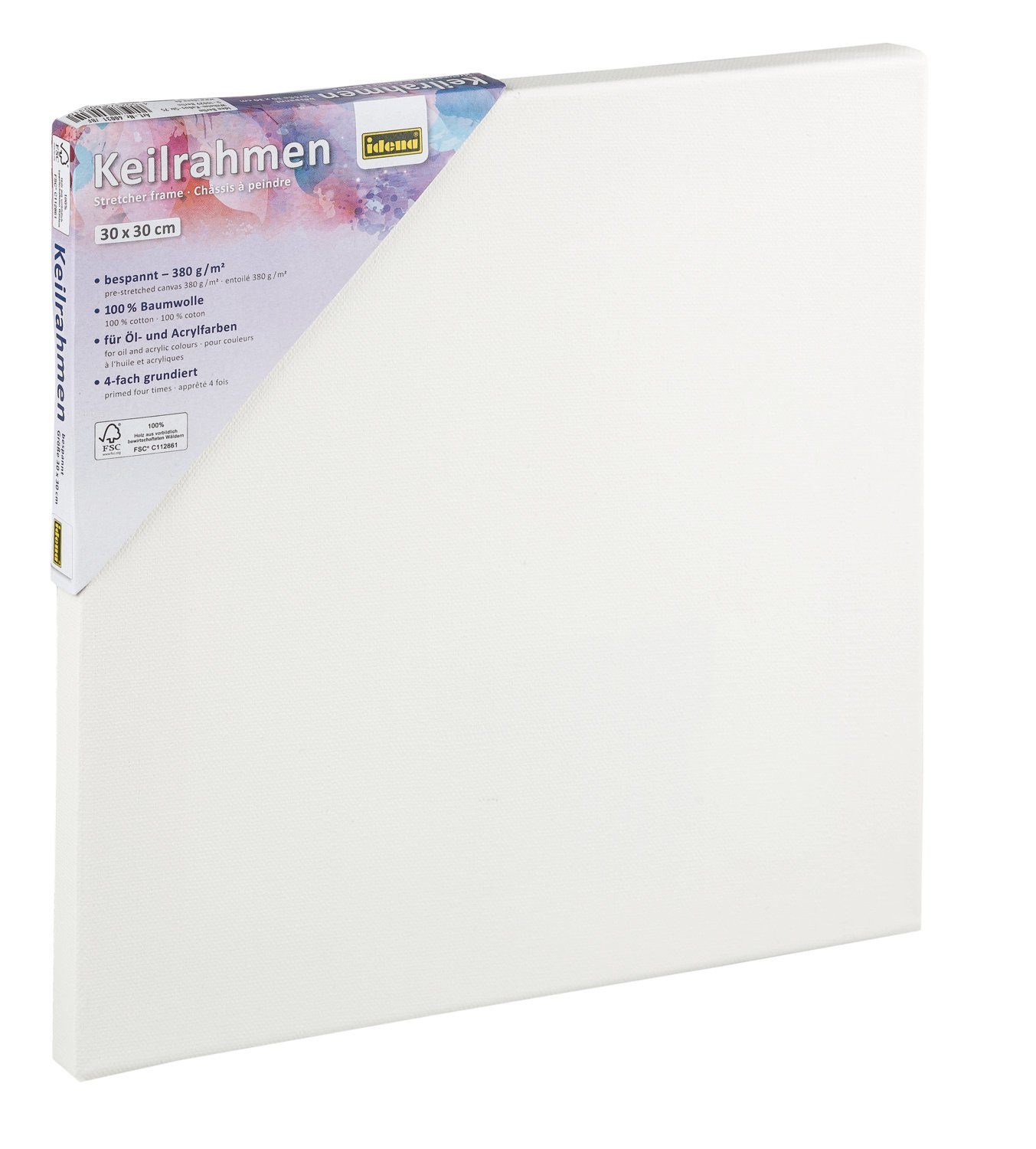 Idena Keilrahmen Idena 60031 - Keilrahmen mit Leinwand aus 100% Baumwolle, Grammatur