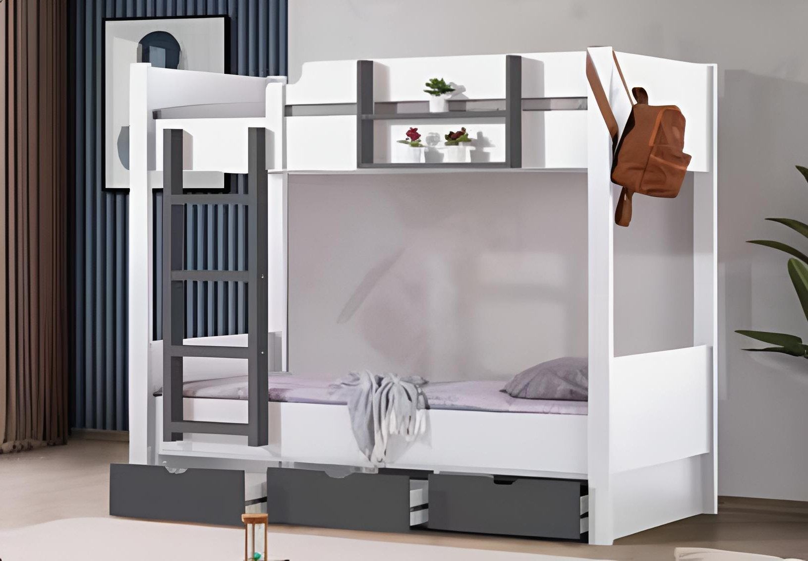 Xlmoebel Etagenbett Modernes Etagenbett mit praktischem Stauraum und Schlafkomfort, Made in Europa