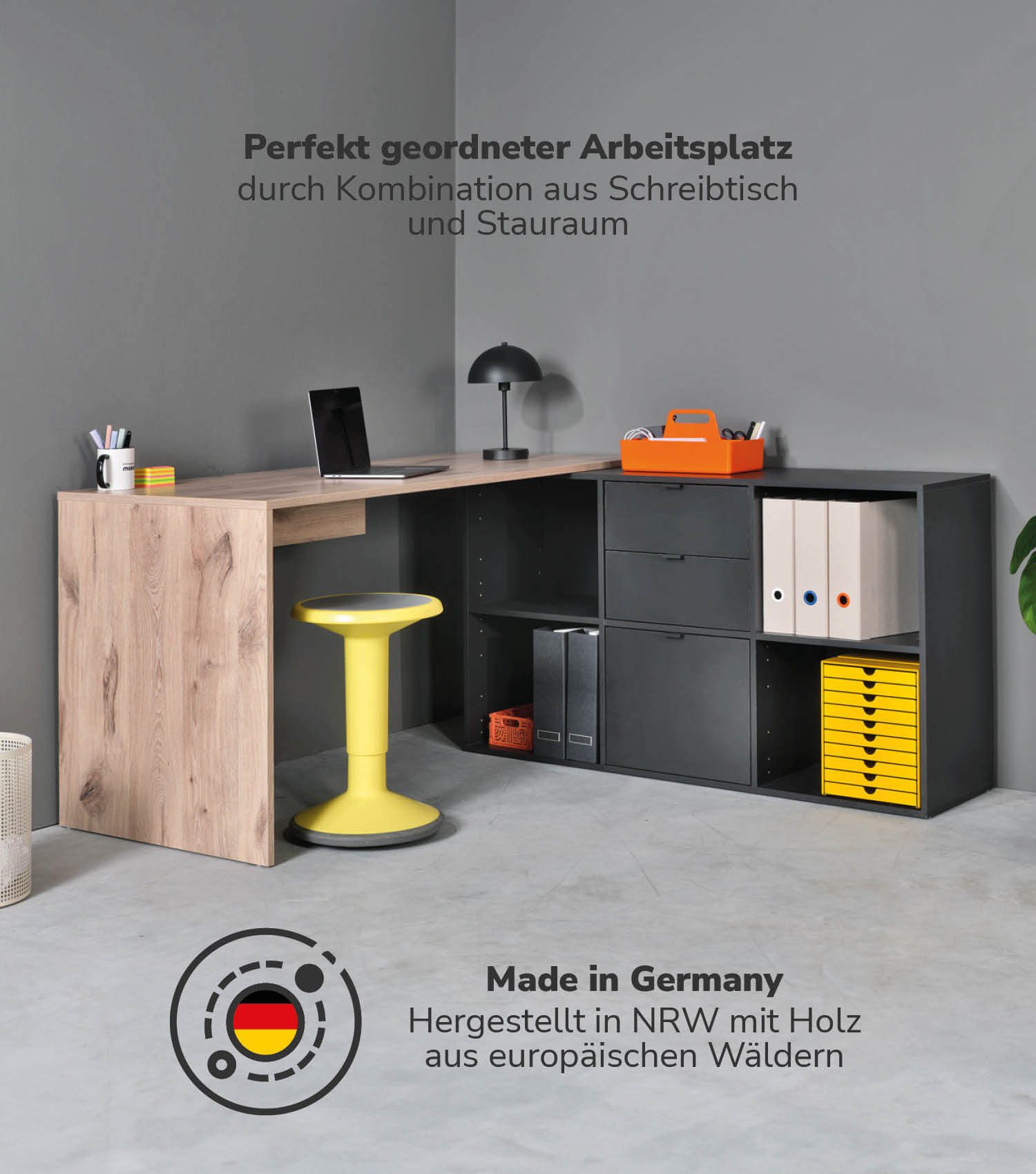 mokebo Eckschreibtisch Der Produktive (mit 2 günstig online kaufen