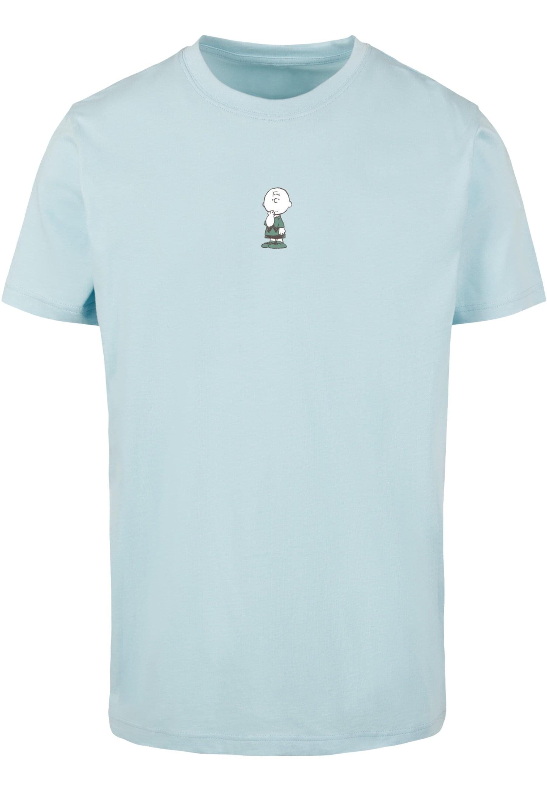 Merchcode T-Shirt Herren Peanuts - Charlie Brown T-Shirt Round Neck (1-tlg) oceanblue