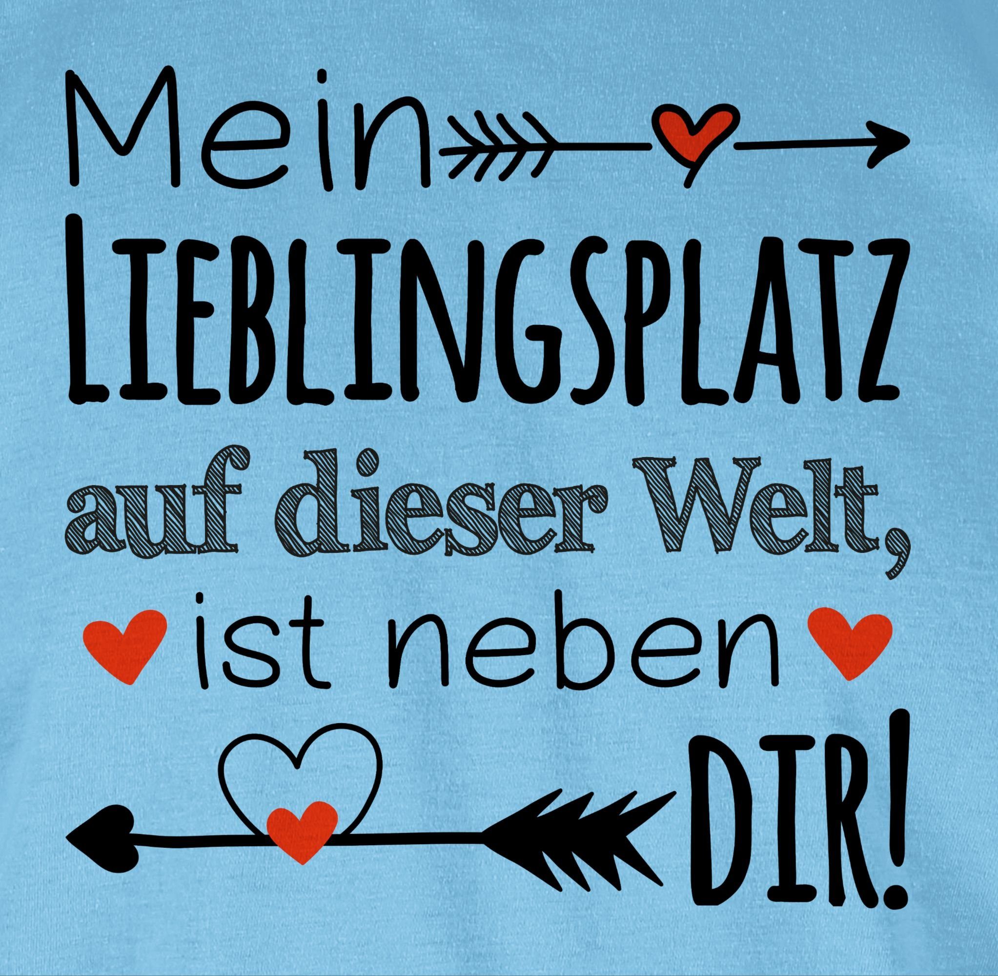 1 - Geschenk Partner Hellblau T-Shirt Liebeserklärung Beziehung Liebe Valentinstag Partner Lieblingsplatz Partnerin Shirtracer