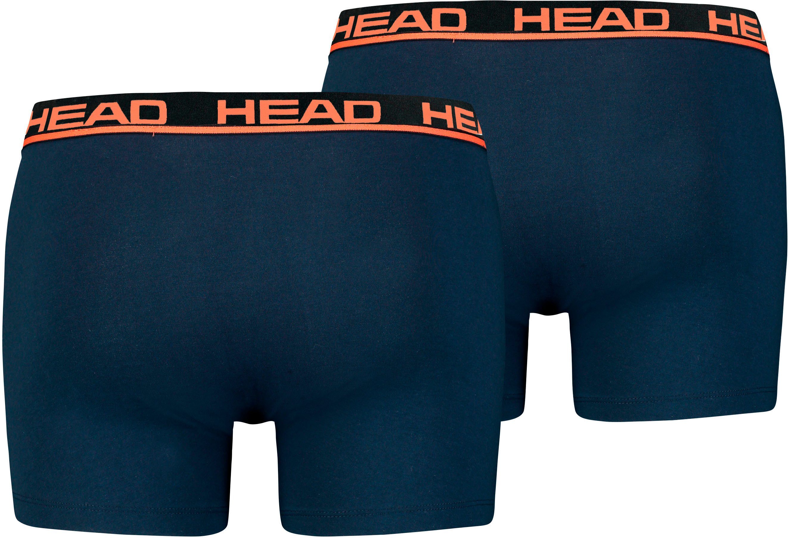 (2-St) Head Trunks Boxershorts superweicher aus orange-blue Baumwolle