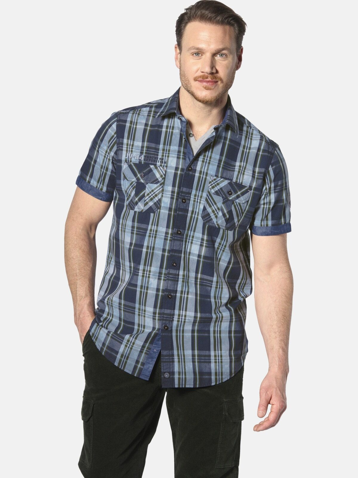 Jan Vanderstorm Kurzarmhemd LANDOTAN aus pflegeleichter Baumwolle günstig online kaufen