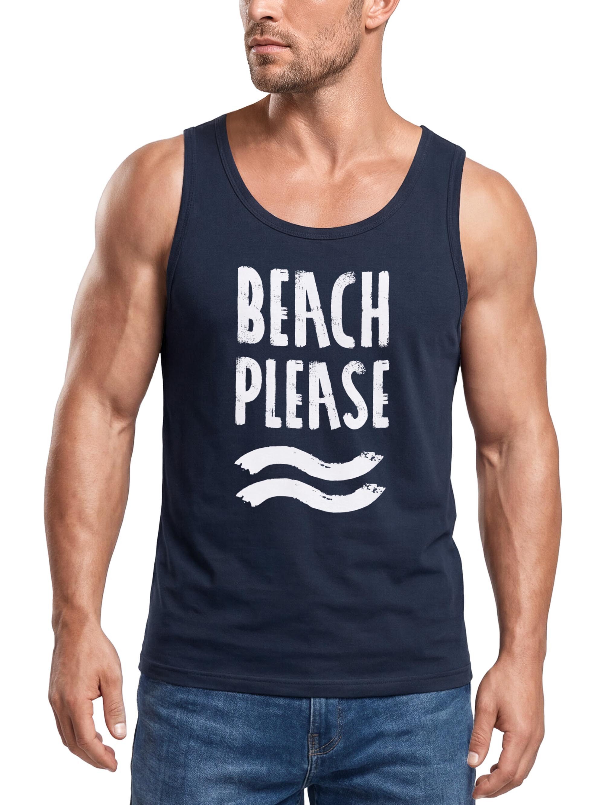 Tanktop Herren Tank-Top Beach please Muskelshirt Muscle Shirt Neverless®