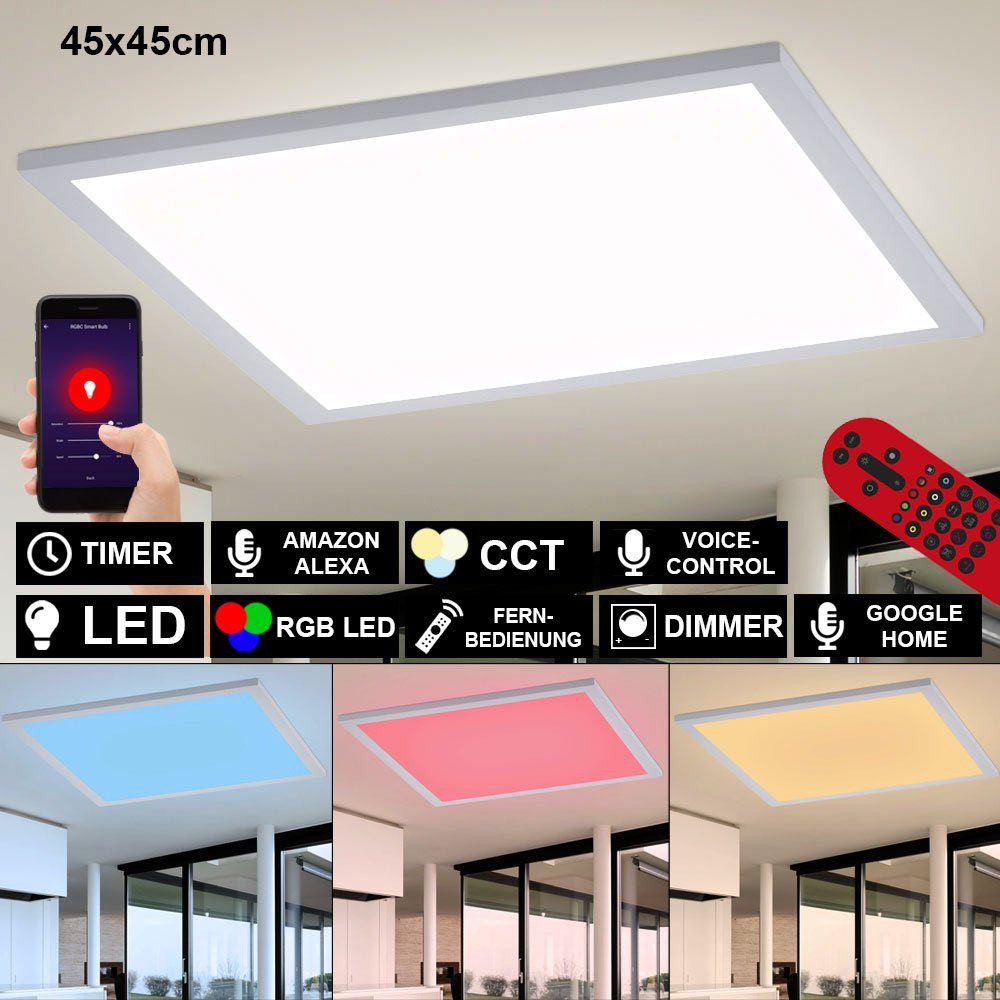 etc-shop LED Panel, Smart Home RGB LED Aufbau Decken Lampe App Flur dimmer  FERNBEDIENUNG online kaufen | OTTO