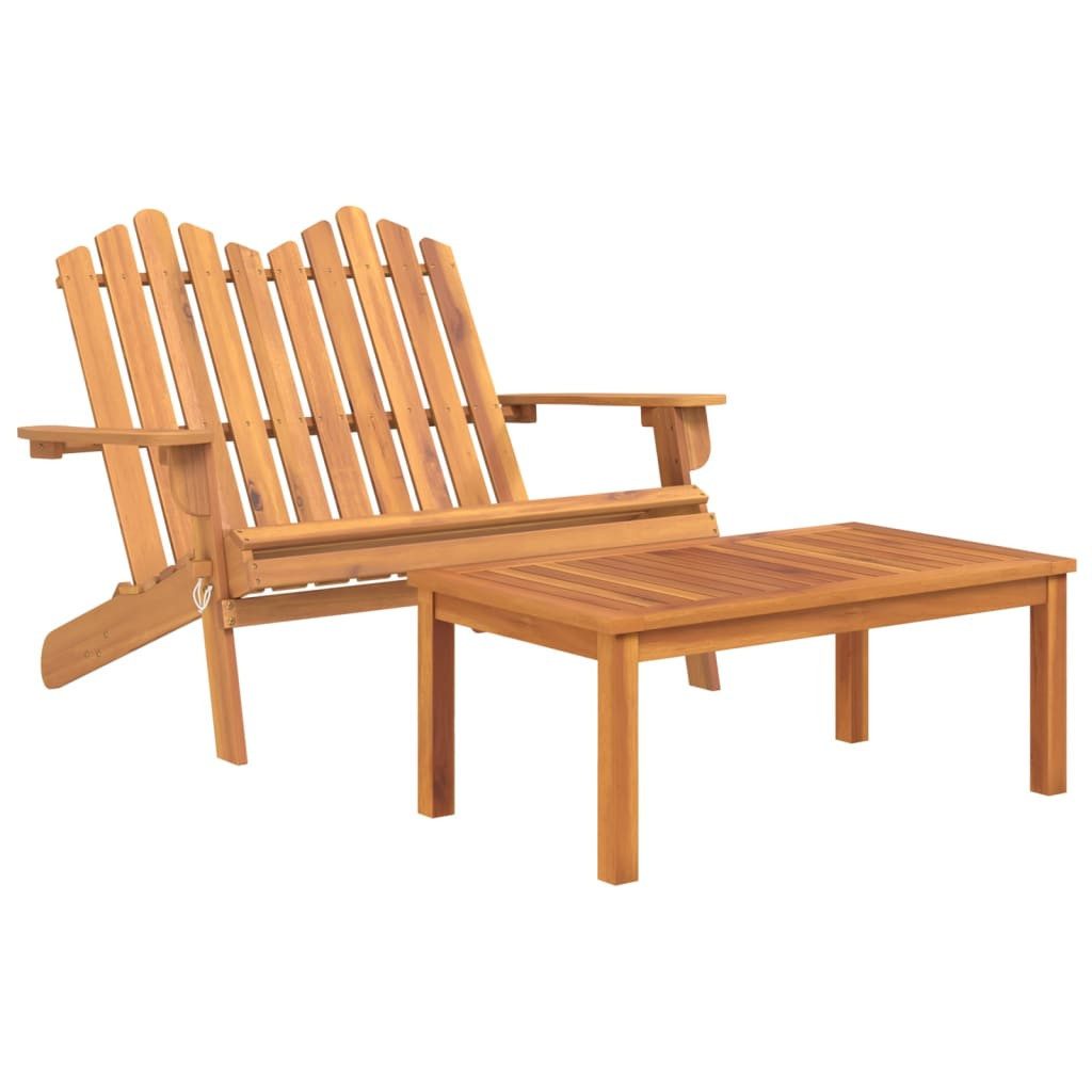 vidaXL Gartenbank 2-tlg. Garten-Lounge-Set Adirondack Massivholz (2-St)