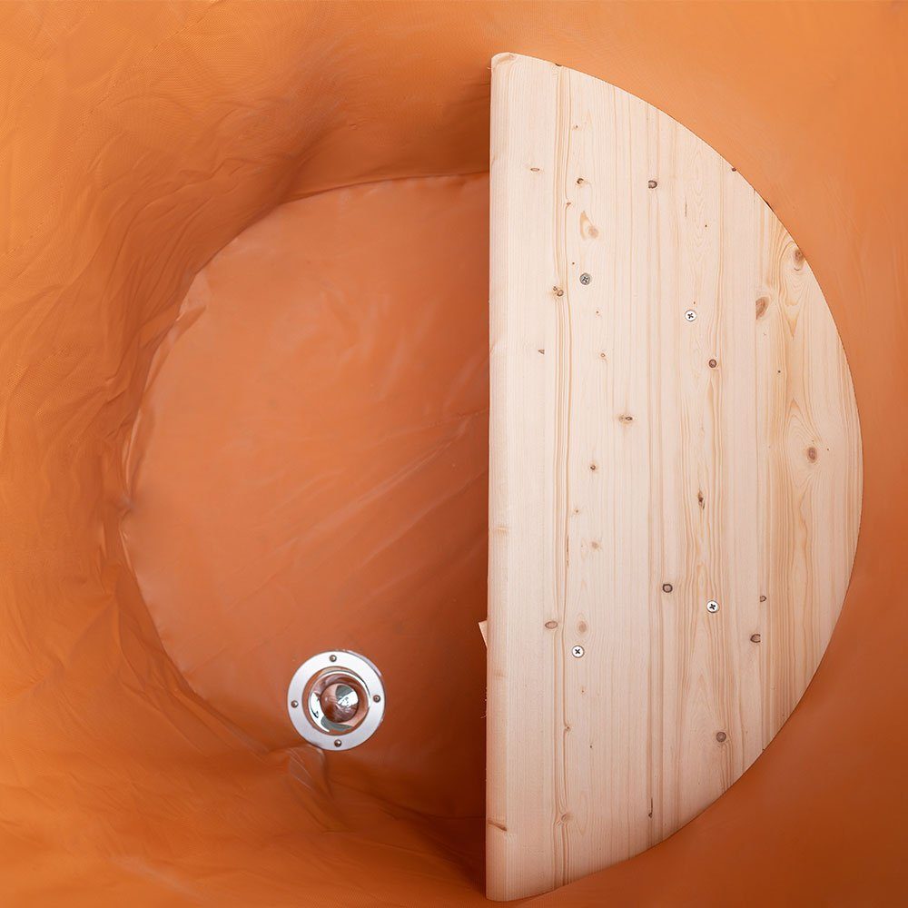 HOME DELUXE Pool Cold Tub / Badefass (70cm) ARUM (Komplett-Set, inkl. Abdeckung & Treppe), aus nordischer Fichte, mit integriertem Sitz I Eisfass, Eispool