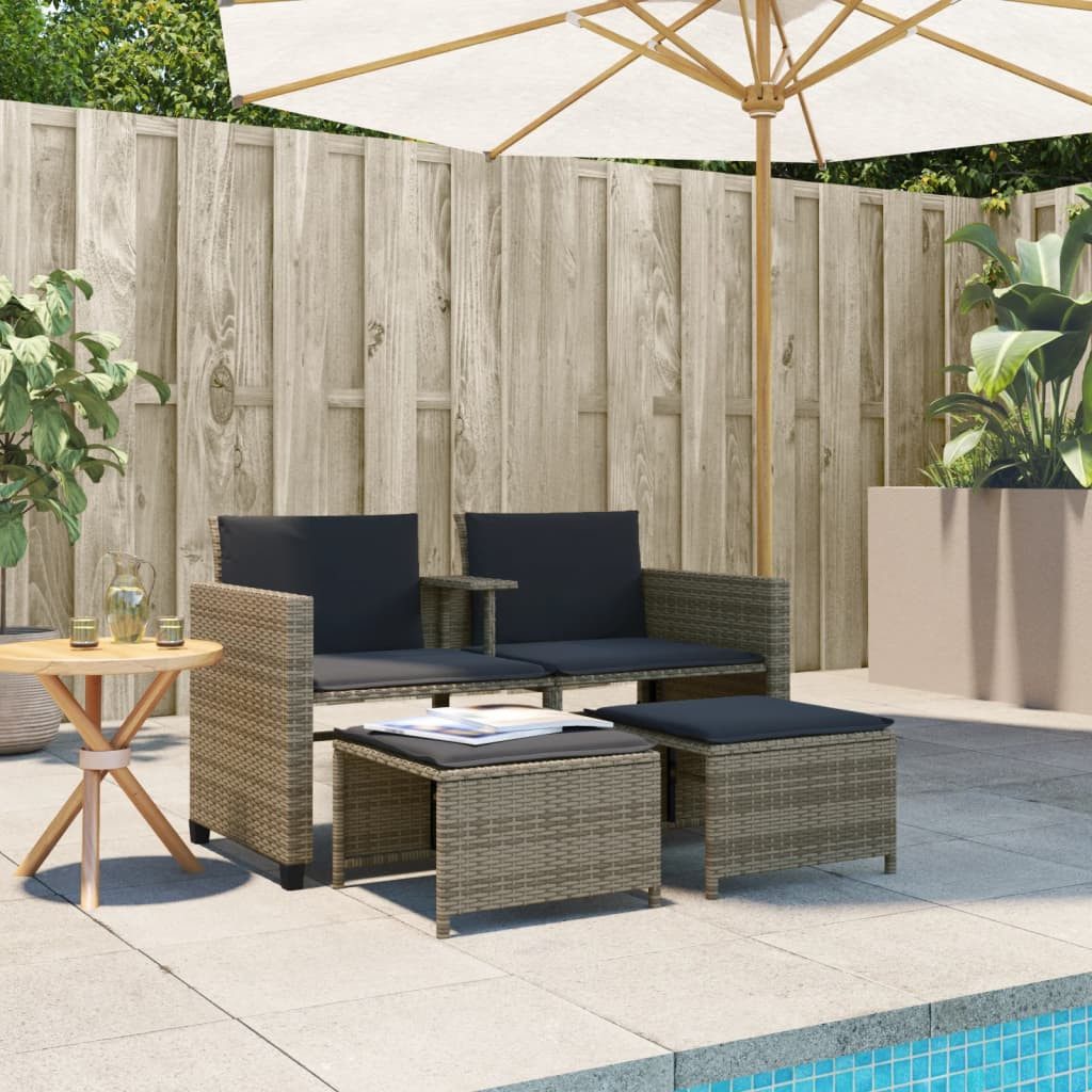 vidaXL Gartenlounge-Set Gartensofa 2-Sitzer mit Tisch günstig online kaufen